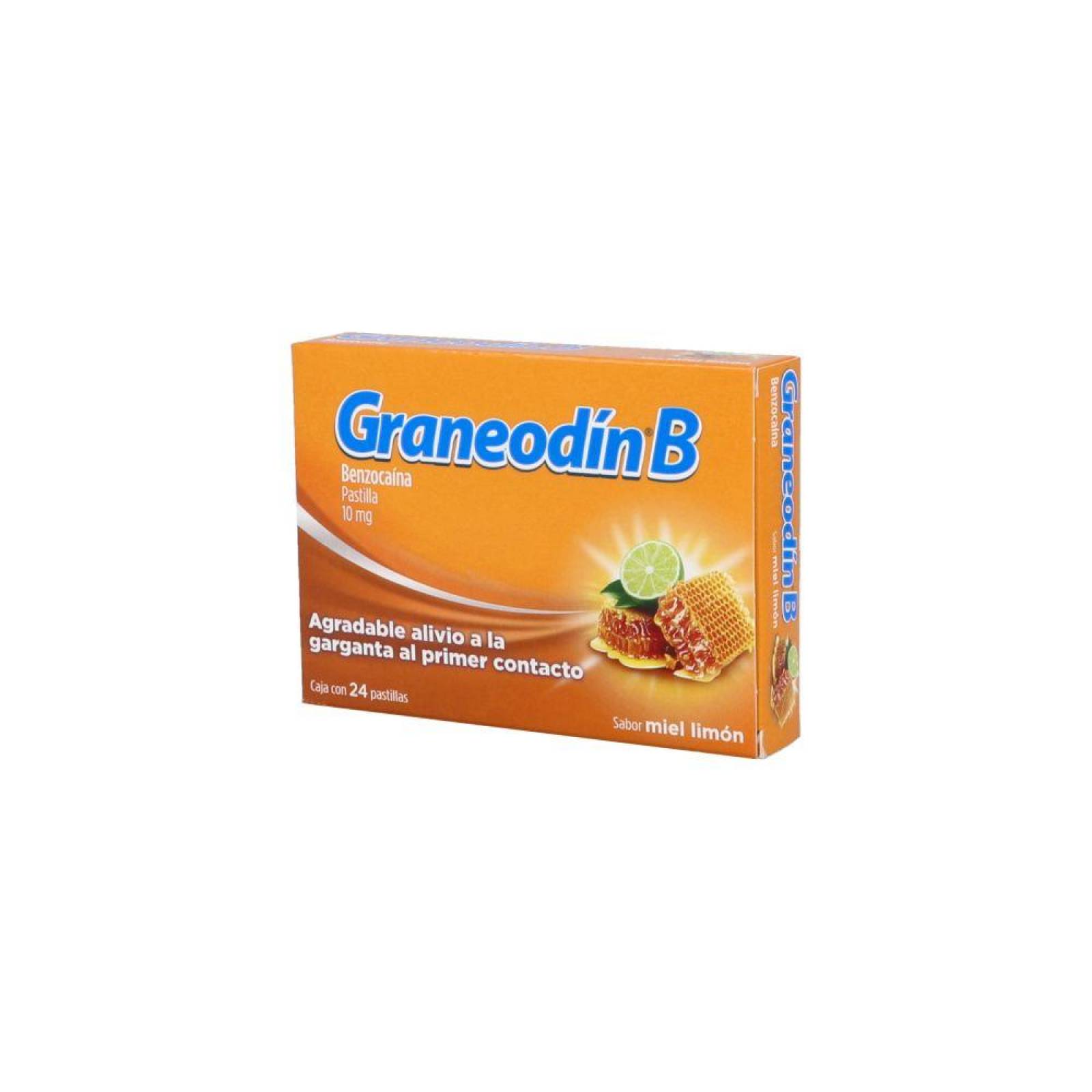 Graneodín B 10mg Caja Con 24 Pastilla Sabor Miel-Limón 