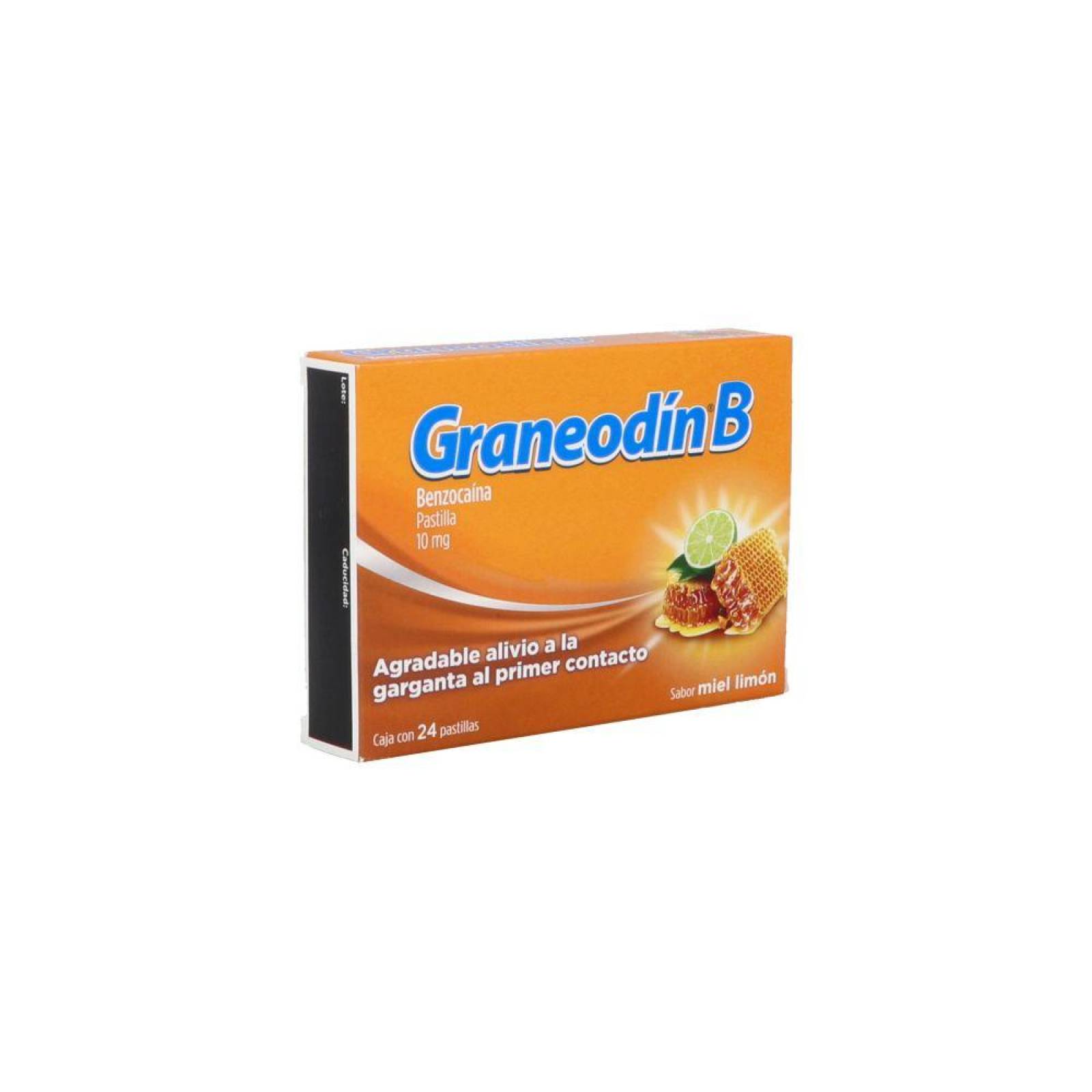 Graneodín B 10mg Caja Con 24 Pastilla Sabor Miel-Limón 