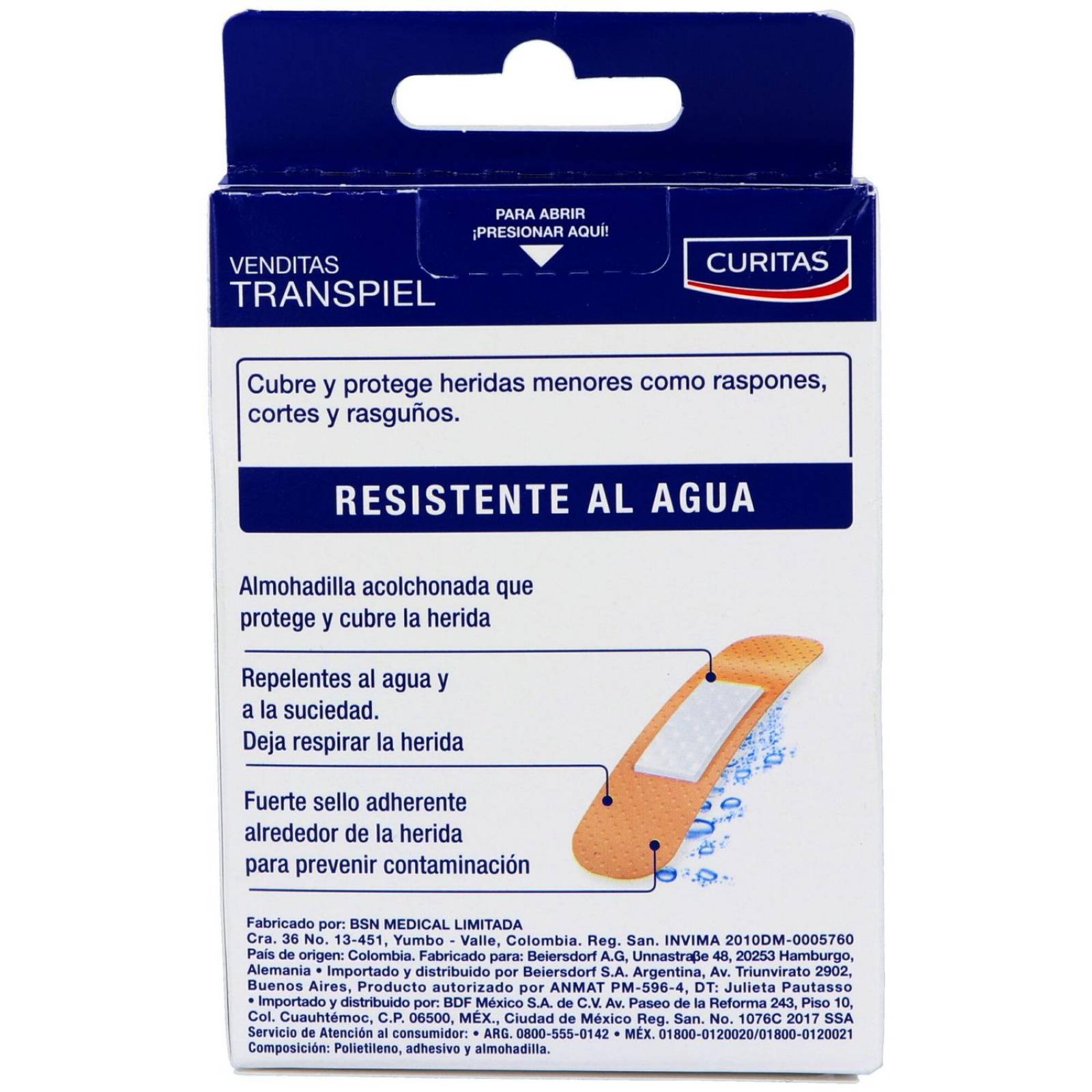 Curitas Transpiel Caja Con 30 Piezas 