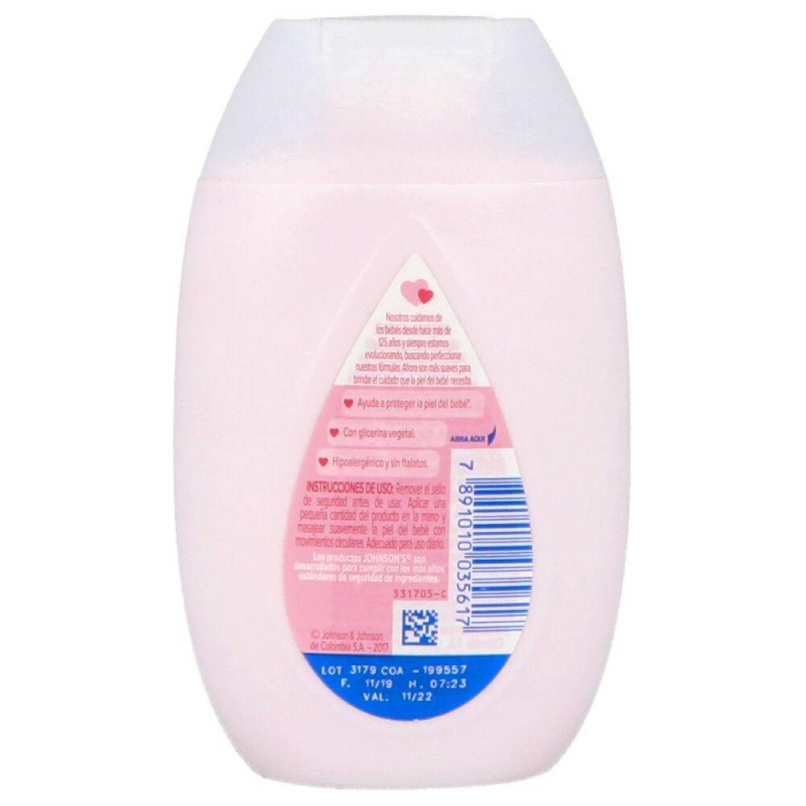 CREMA JOHNSONS BABY LÍQUIDA FRASCO CON 100 ML 