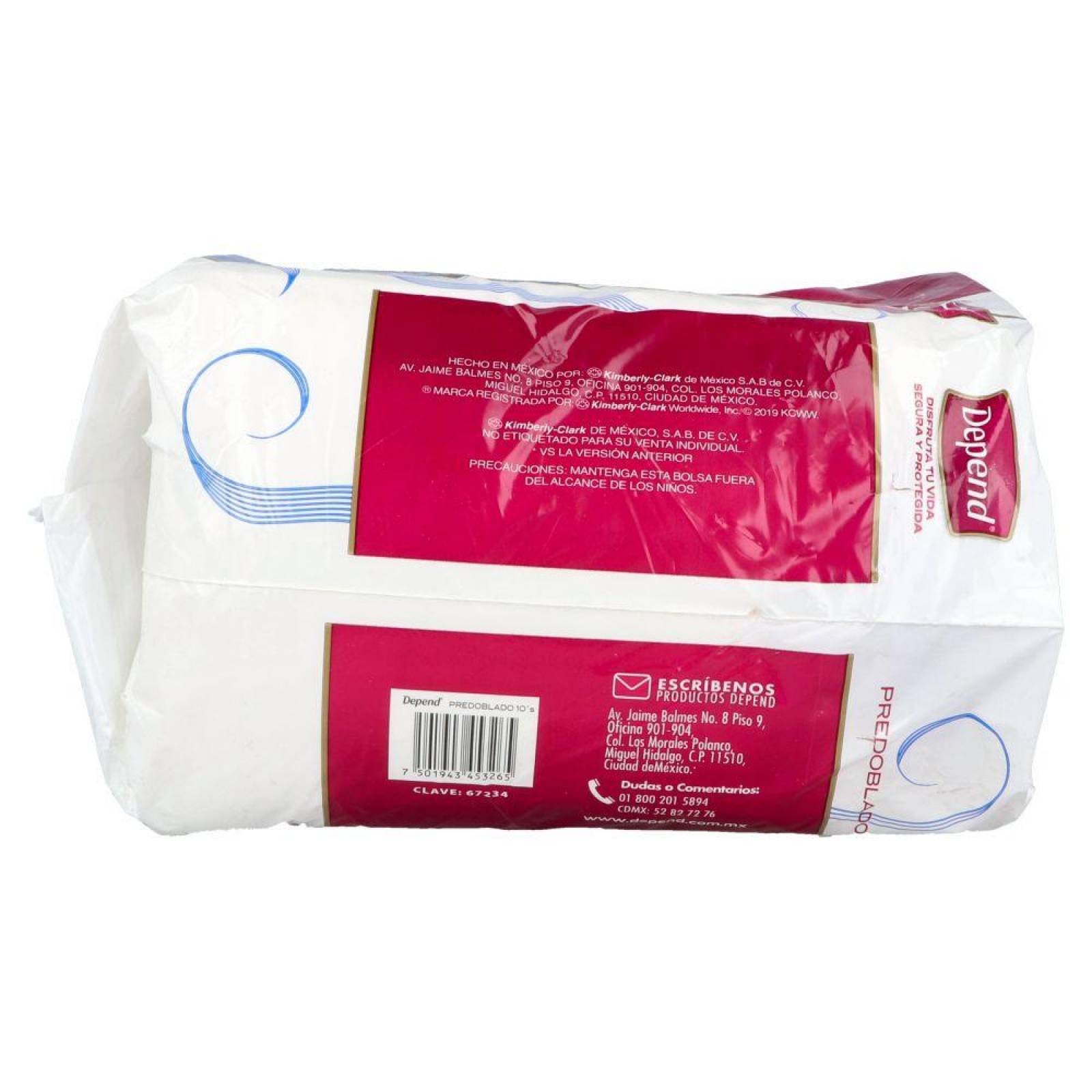 DEPEND PROTECTOR PREDOBLADO EMPAQUE CON 10 PIEZAS 