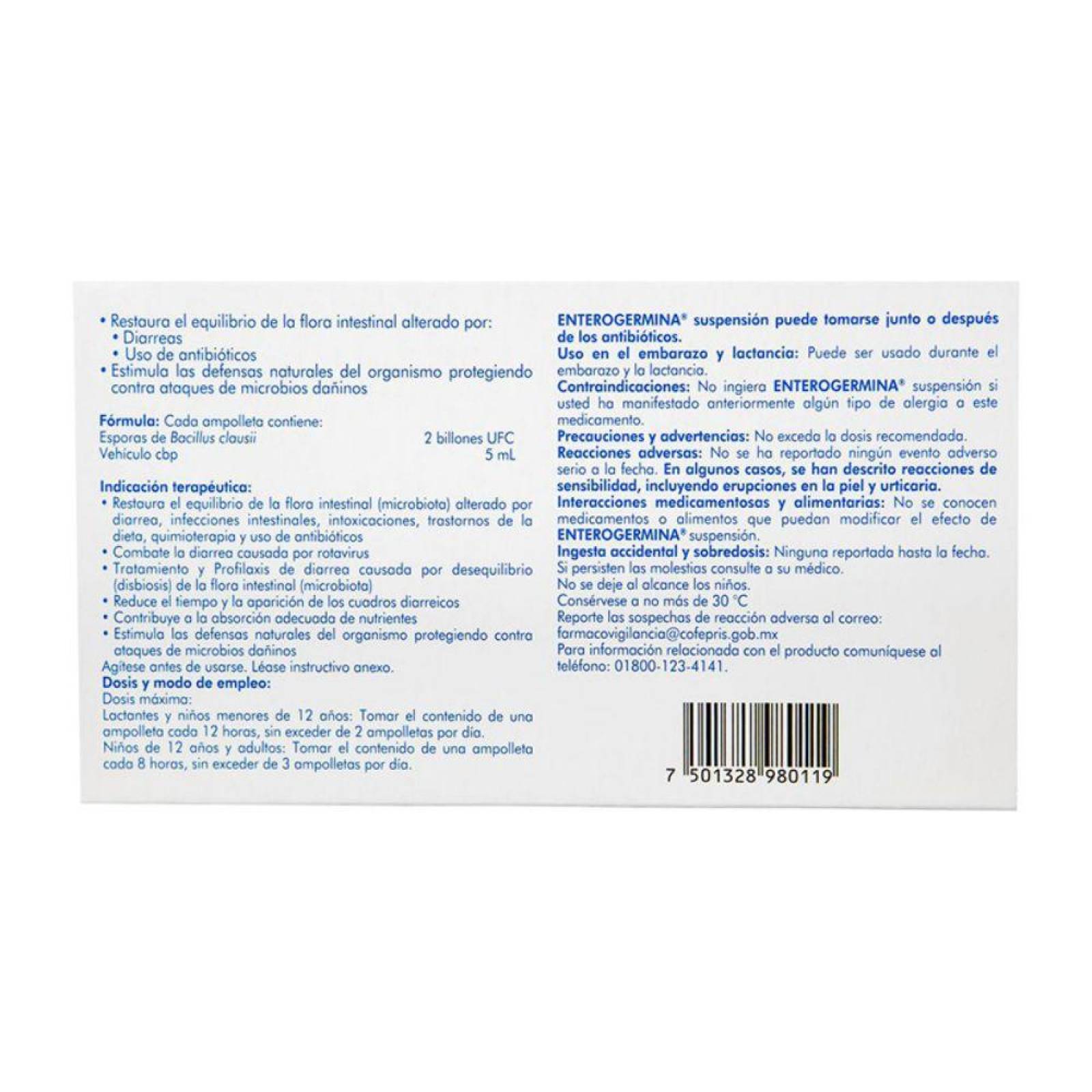 Enterogermina Caja Con 20 Ampolletas De 5 mL 