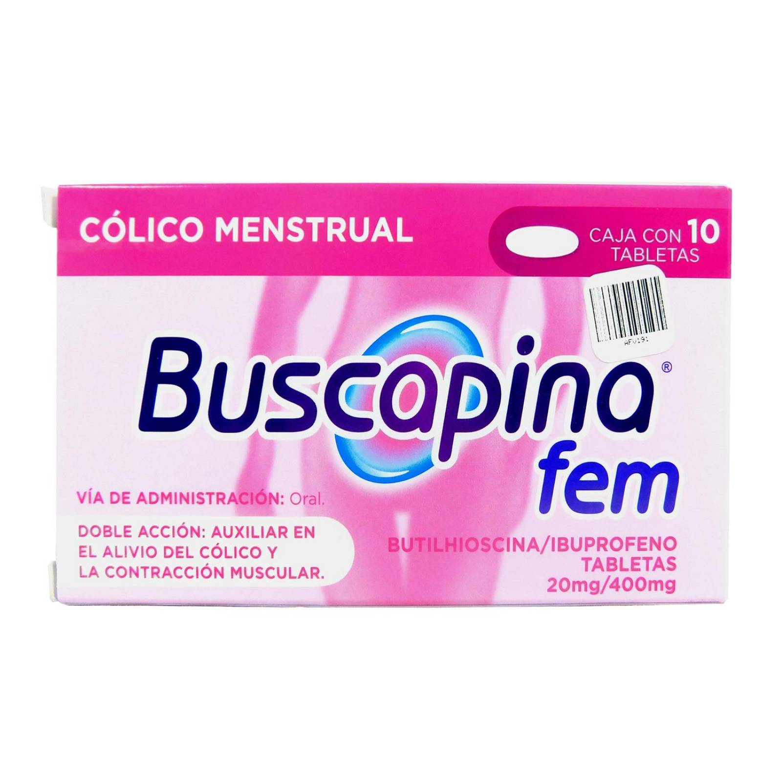 Buscapina Fem 20 mg / 400 mg Caja Con 10 Tabletas 