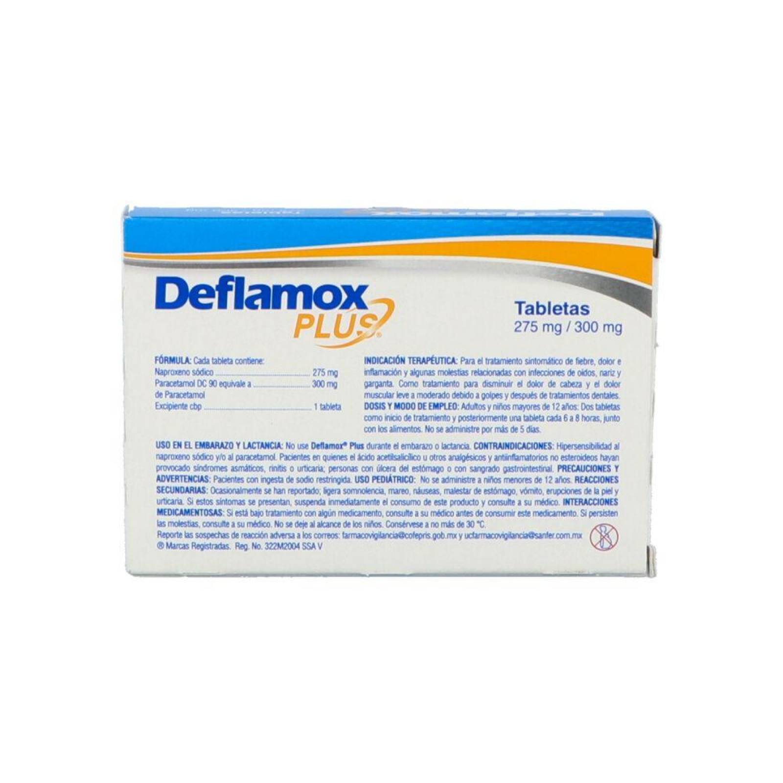 Deflamox Plus 275 300 mg Caja Con 12 Tabletas 