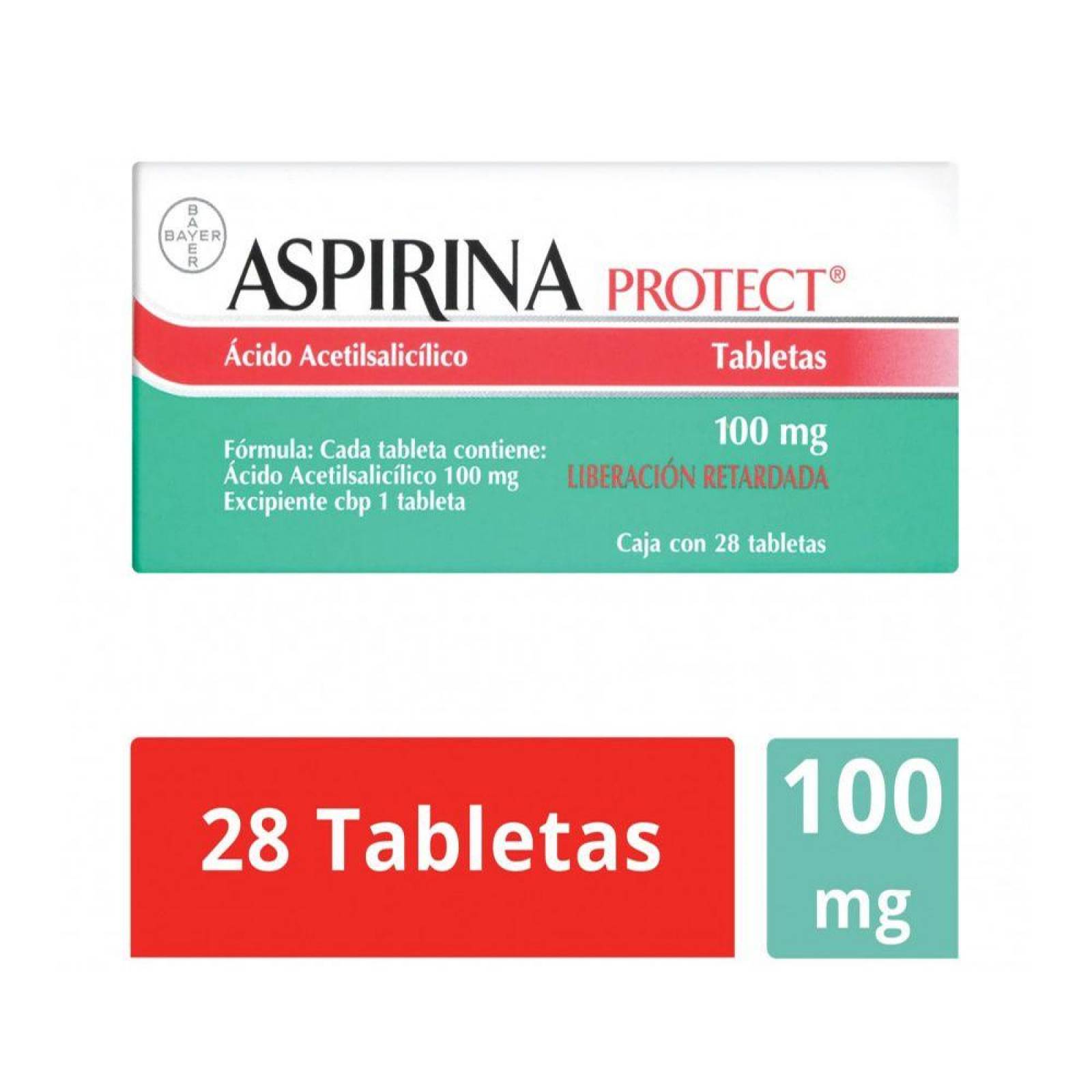 Aspirina Protect 100 mg Caja Con 28 Tabletas 