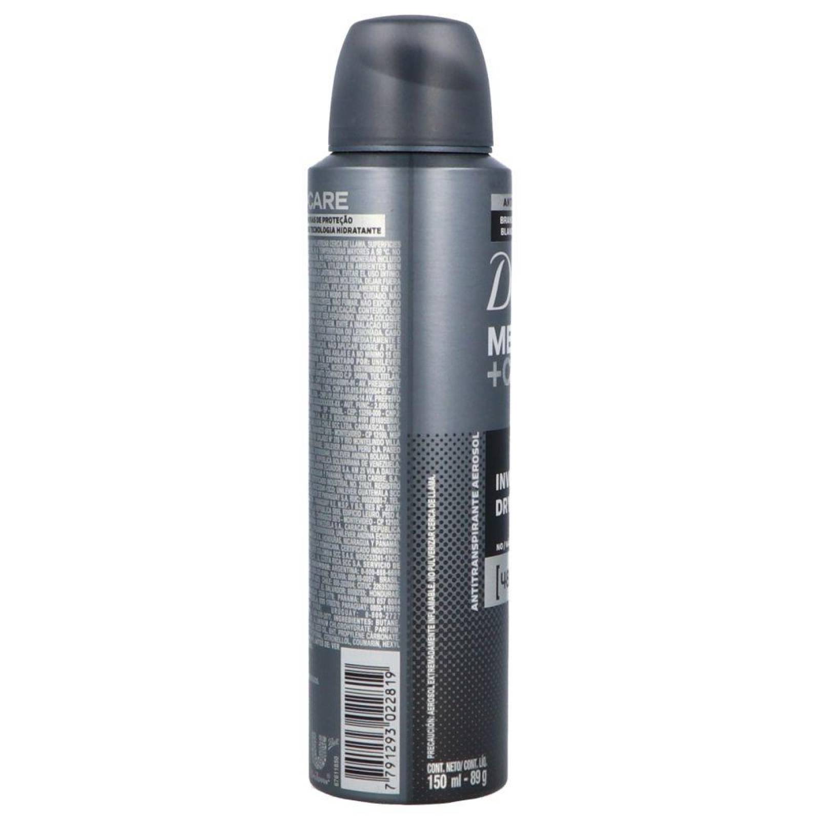 Desodorante Antitranspirante Dove Invisible Dry Para Hombre Aerosol Con 150 Ml 