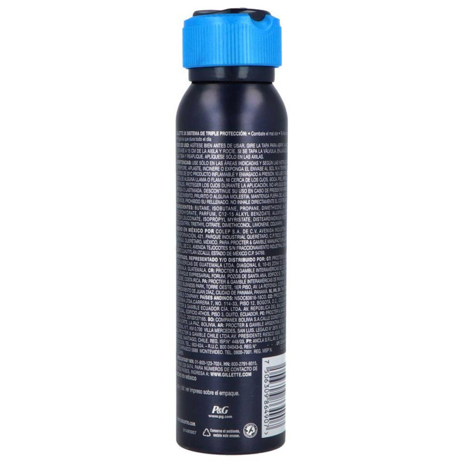 Gillette Desodorante Antitranspirante en Aerosol Ultimate Fresh 93g 