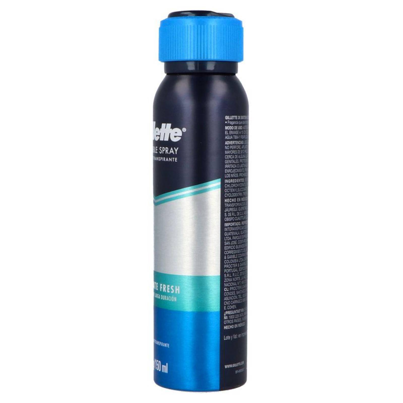 Gillette Desodorante Antitranspirante en Aerosol Ultimate Fresh 93g 