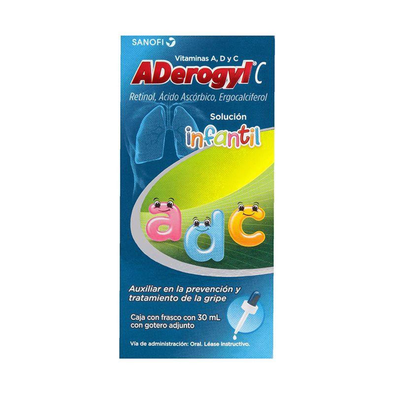 Aderogyl C Solución Infantil Caja Con Frasco Con 30 mL 
