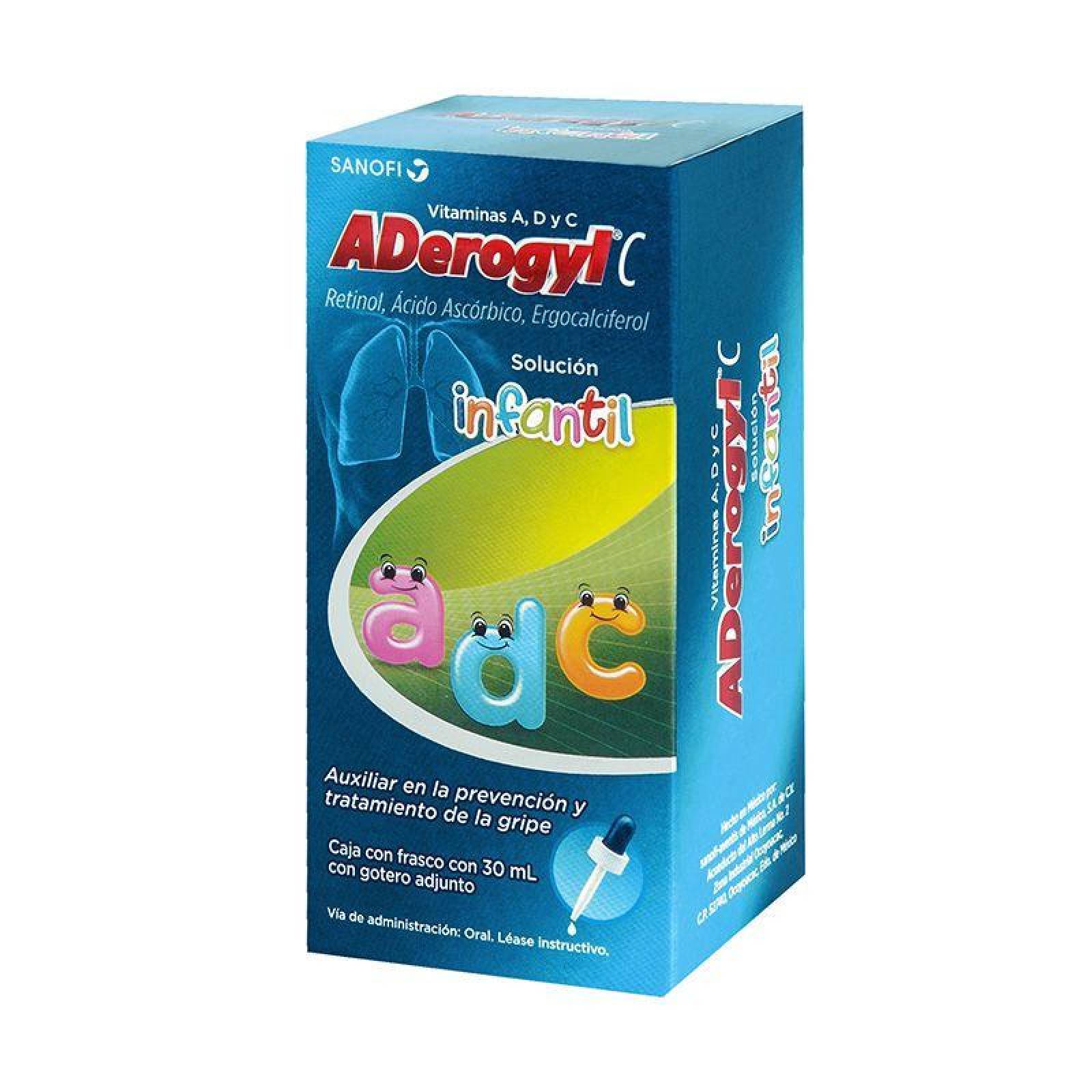 Aderogyl C Solución Infantil Caja Con Frasco Con 30 mL 