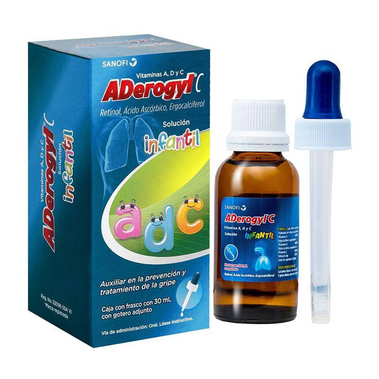Aderogyl C Solución Infantil Caja Con Frasco Con 30 mL 