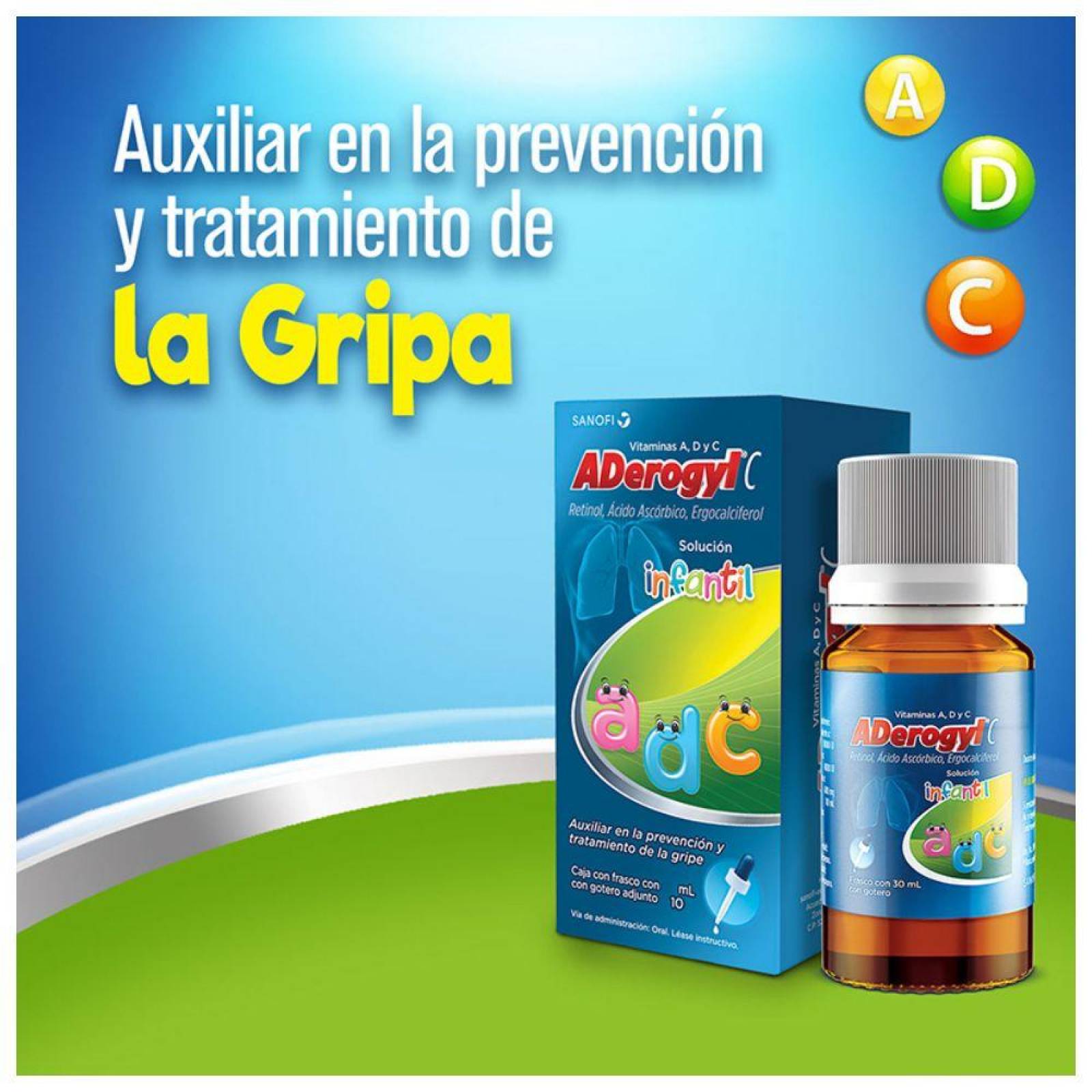 Aderogyl C Solución Infantil Caja Con Frasco Con 30 mL 