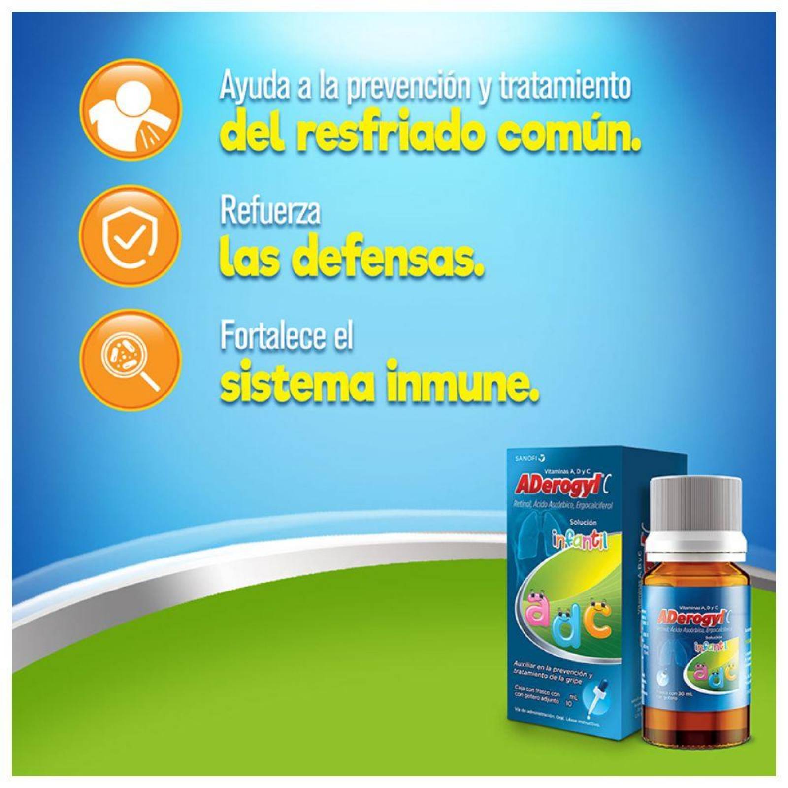 Aderogyl C Solución Infantil Caja Con Frasco Con 30 mL 