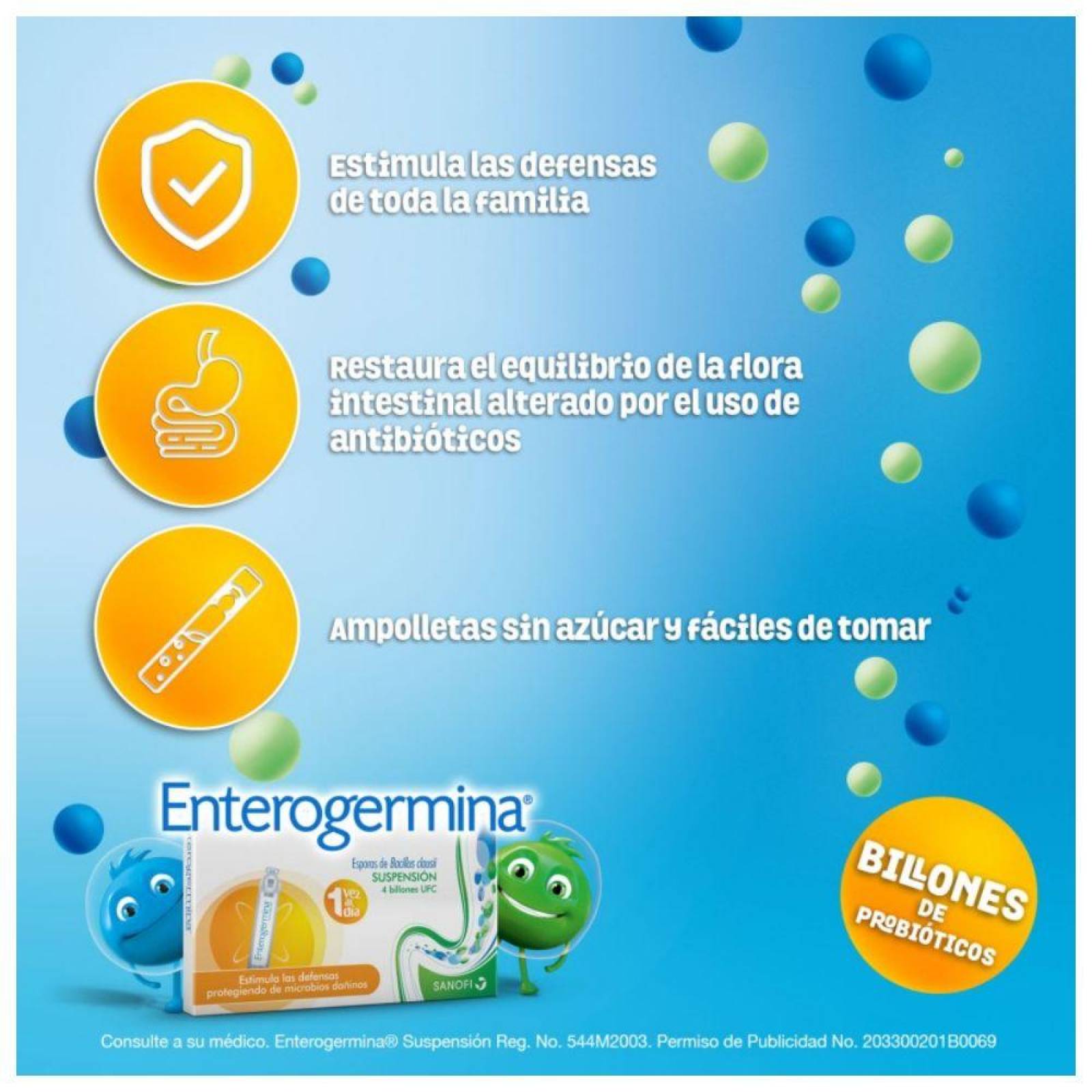 Enterogermina Caja Con 10 Ampolletas Con 5 mL 