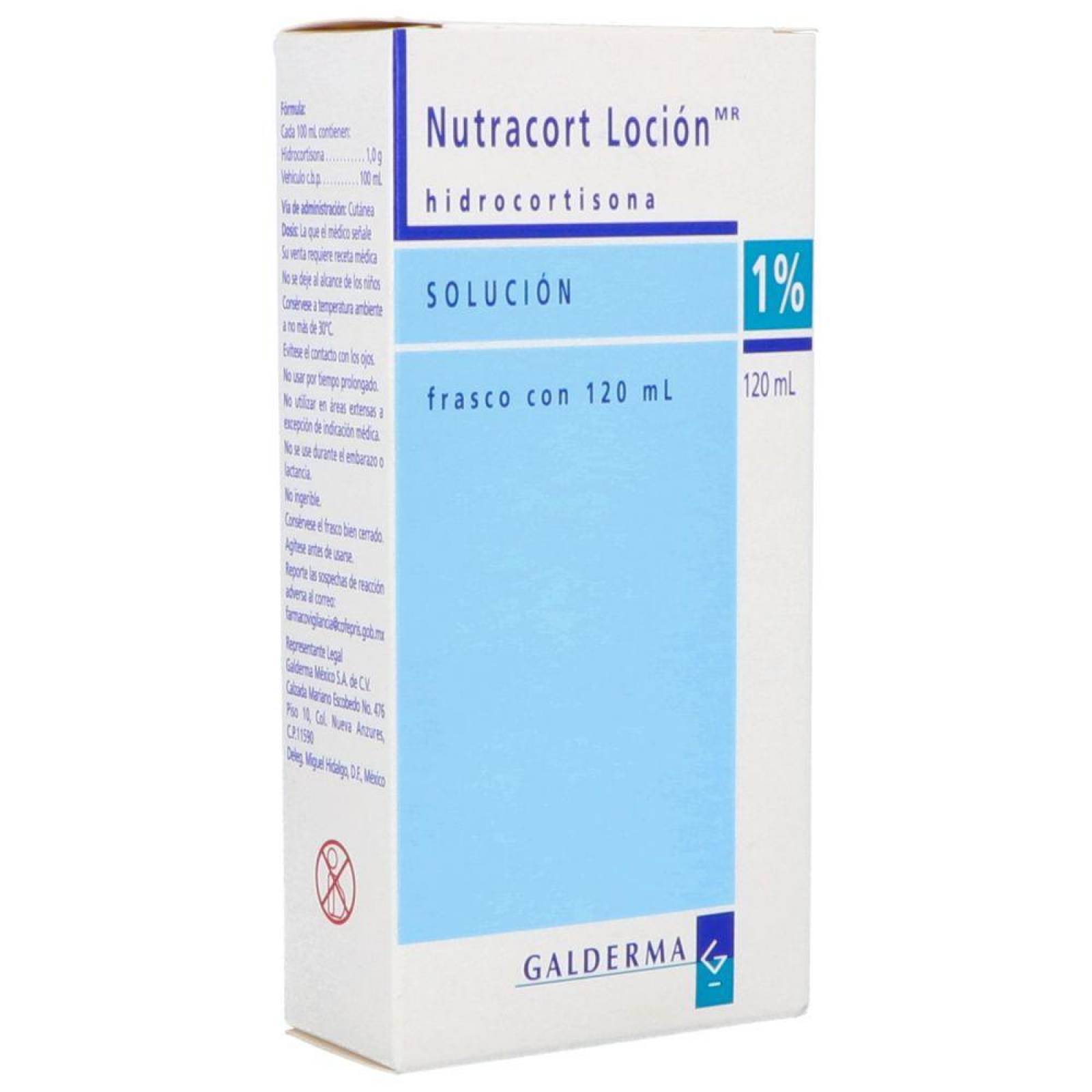 Nutracort Loción 120 mL Solución 1 % Caja con Frasco 