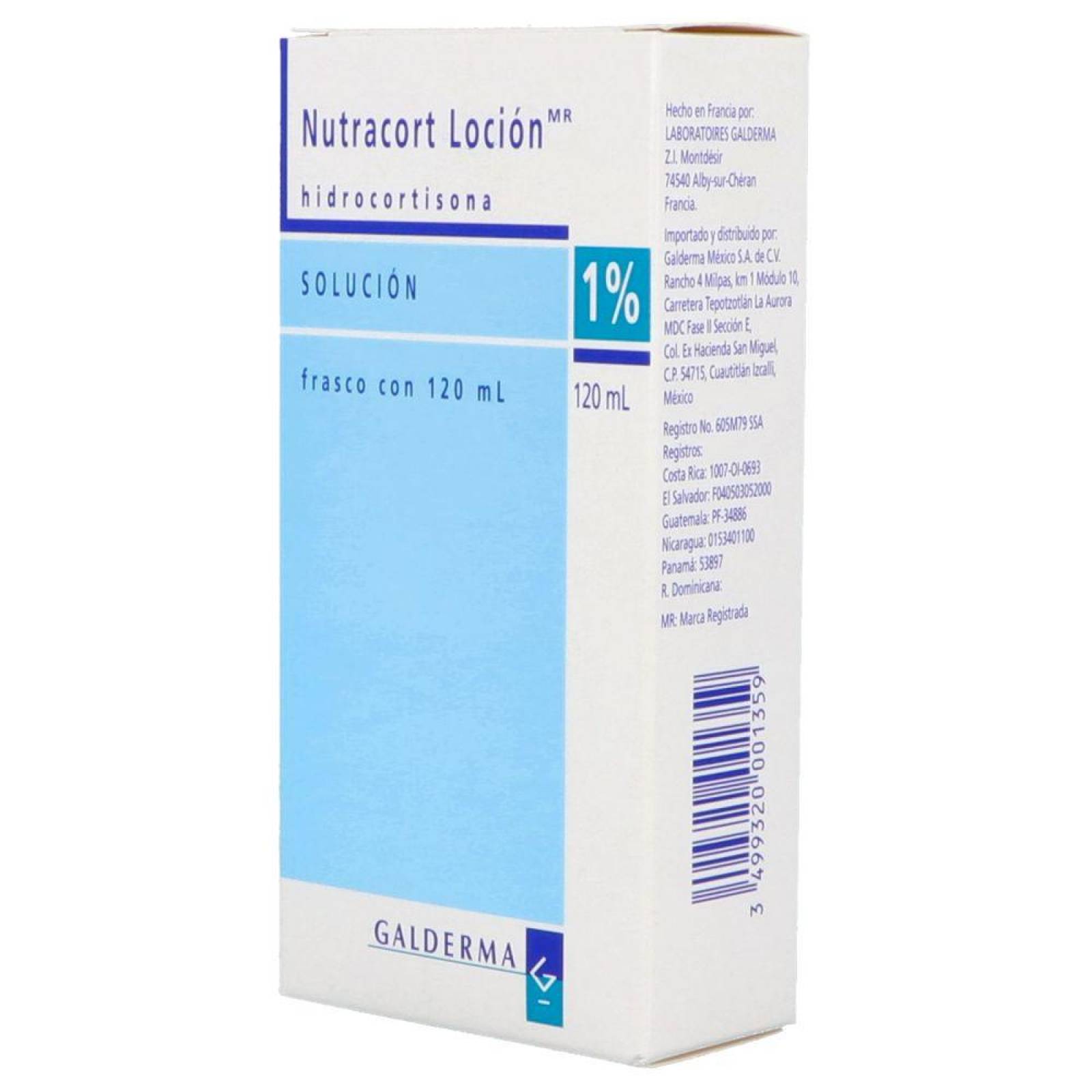 Nutracort Loción 120 mL Solución 1 % Caja con Frasco 