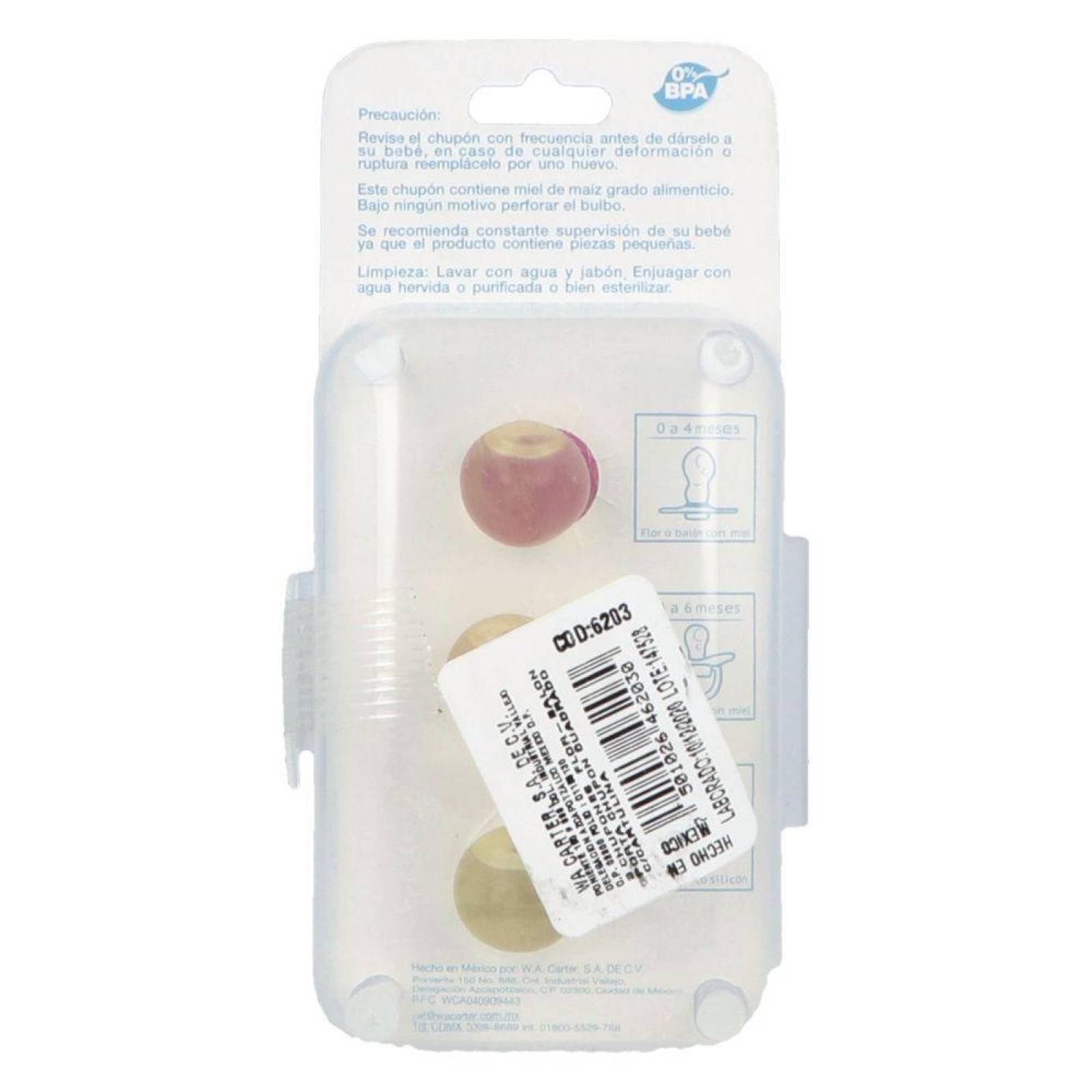 Chupón Ternura Gota De Miel Para Bebés de 0 a 4 Meses Empaque Con 3 Piezas 