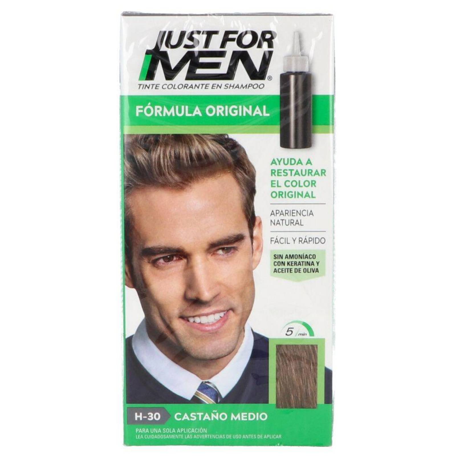 Just For Men Castaño Medio Caja Con Frasco Con 60 mL 