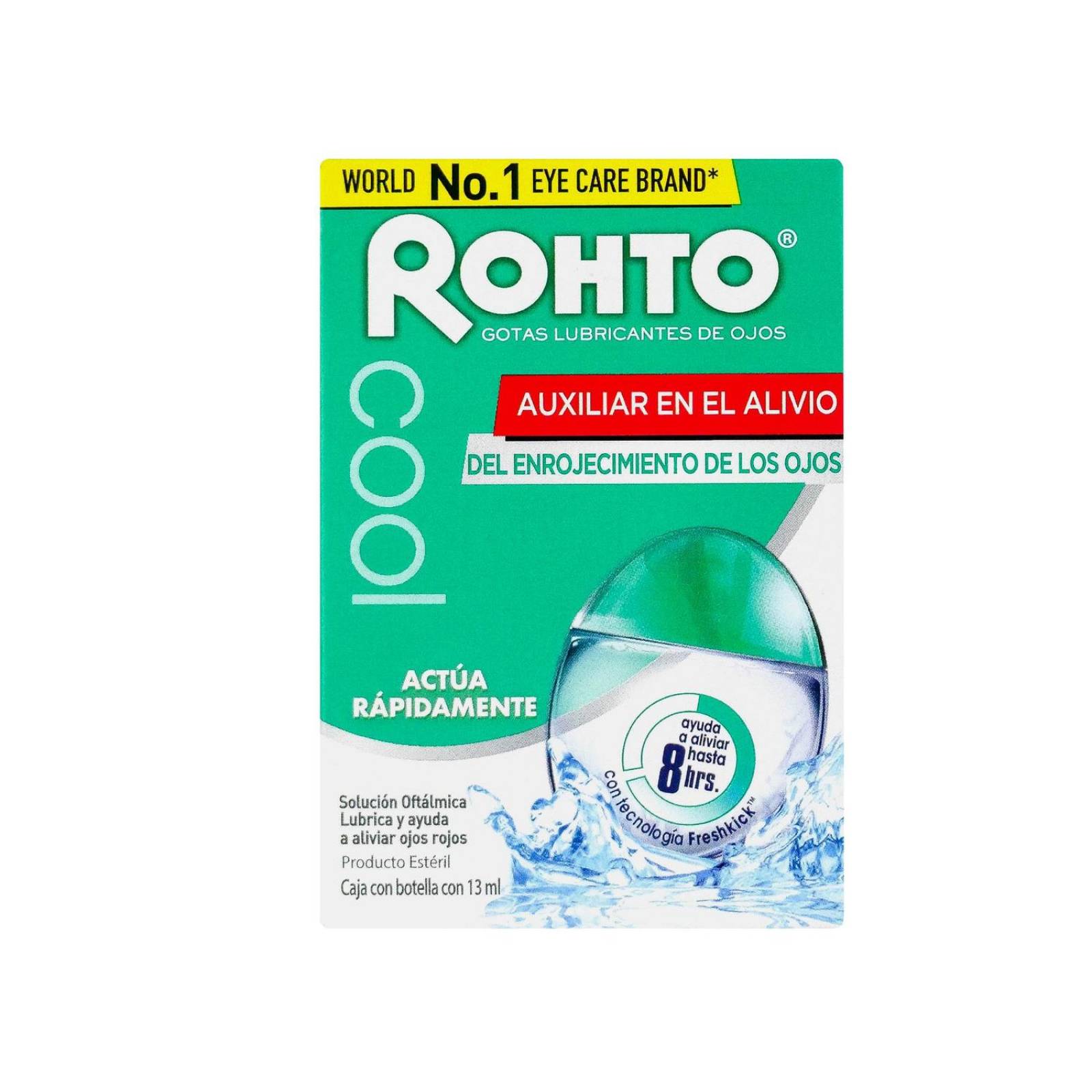 Rohto Cool Gotas Lubricantes De Ojos Caja Con Botella De 13 mL 