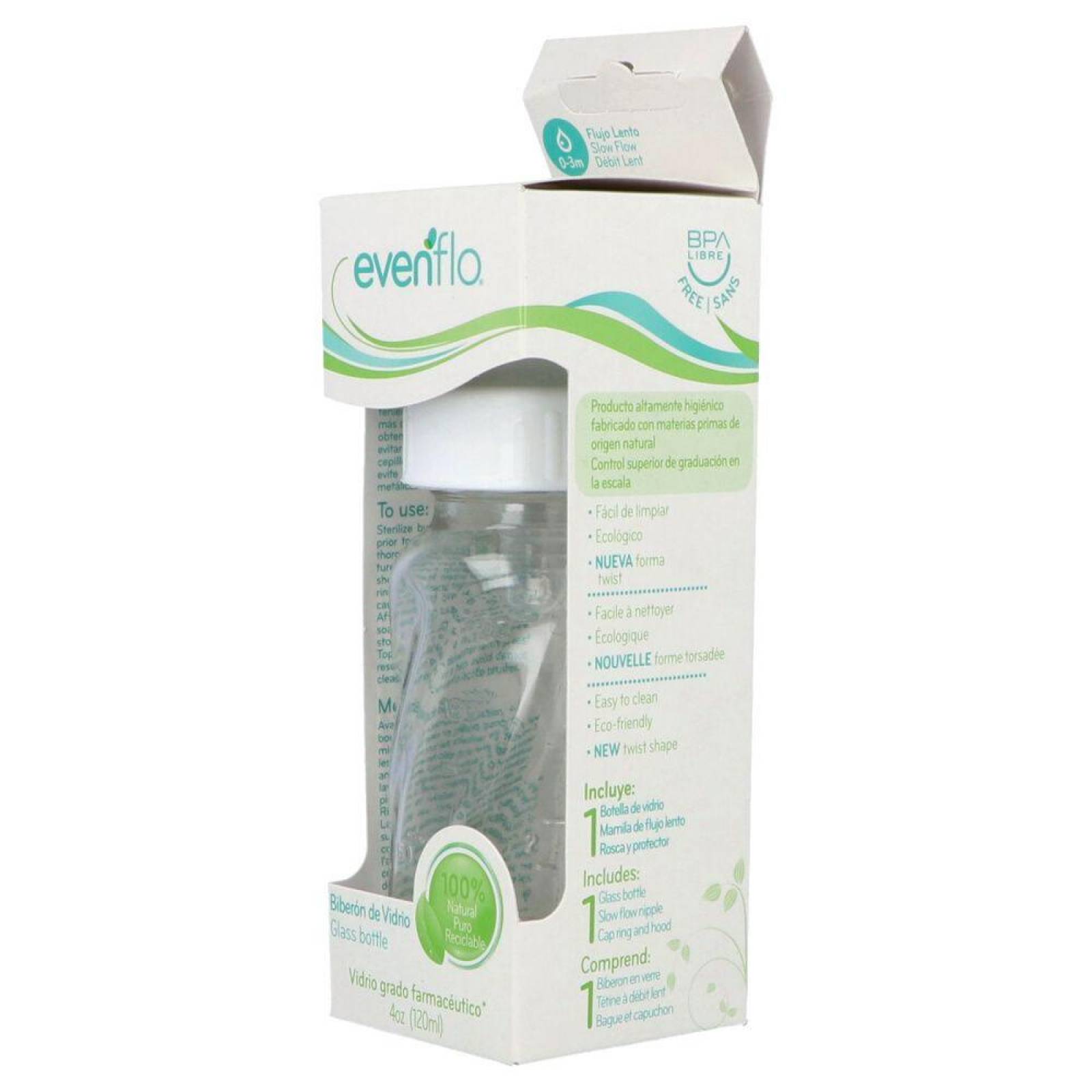 Evenflo Classic Biberón De Vidrio Caja Con 1 Pieza 120mL 