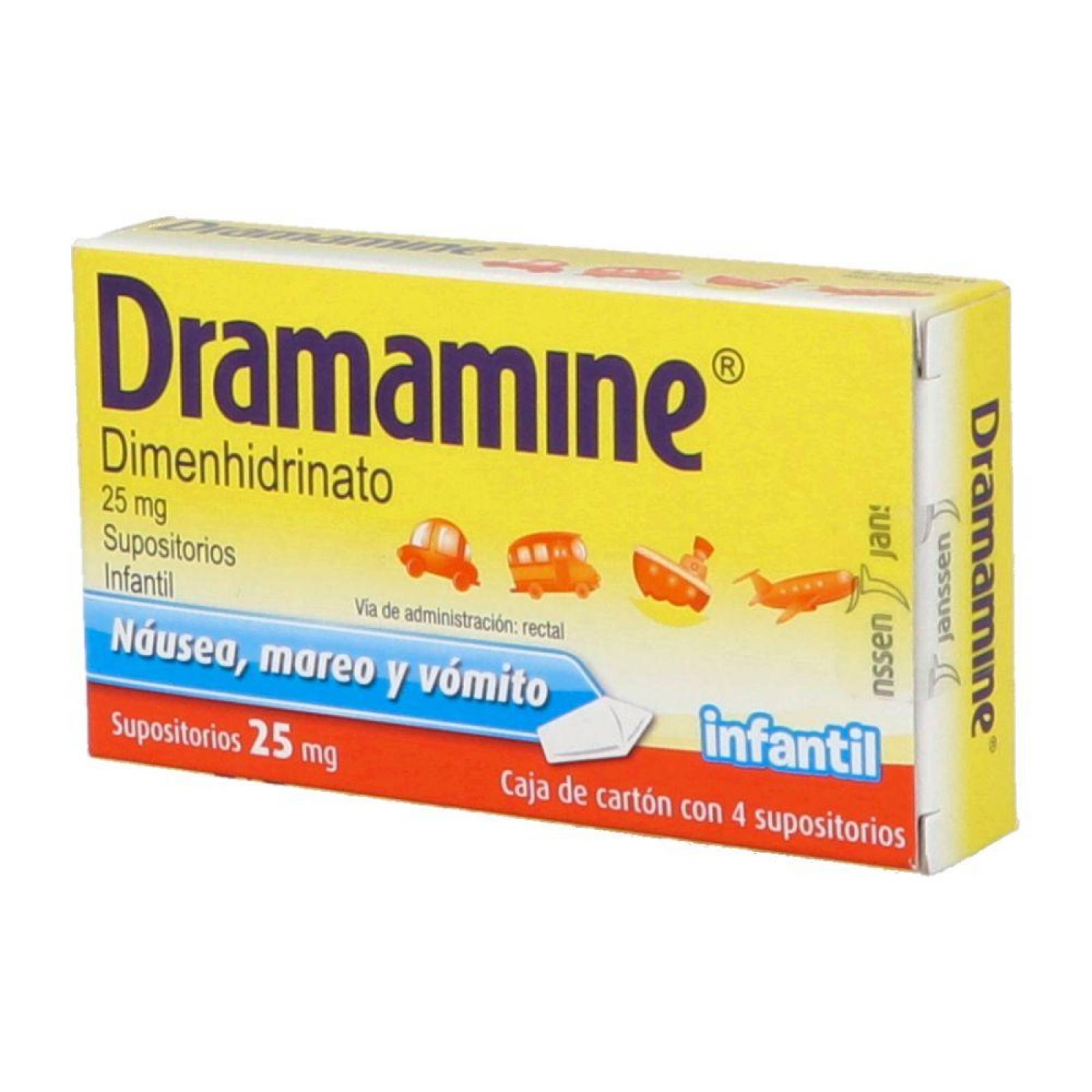 Dramamine Infantil 25 mg Caja Con 4 Supositorios 