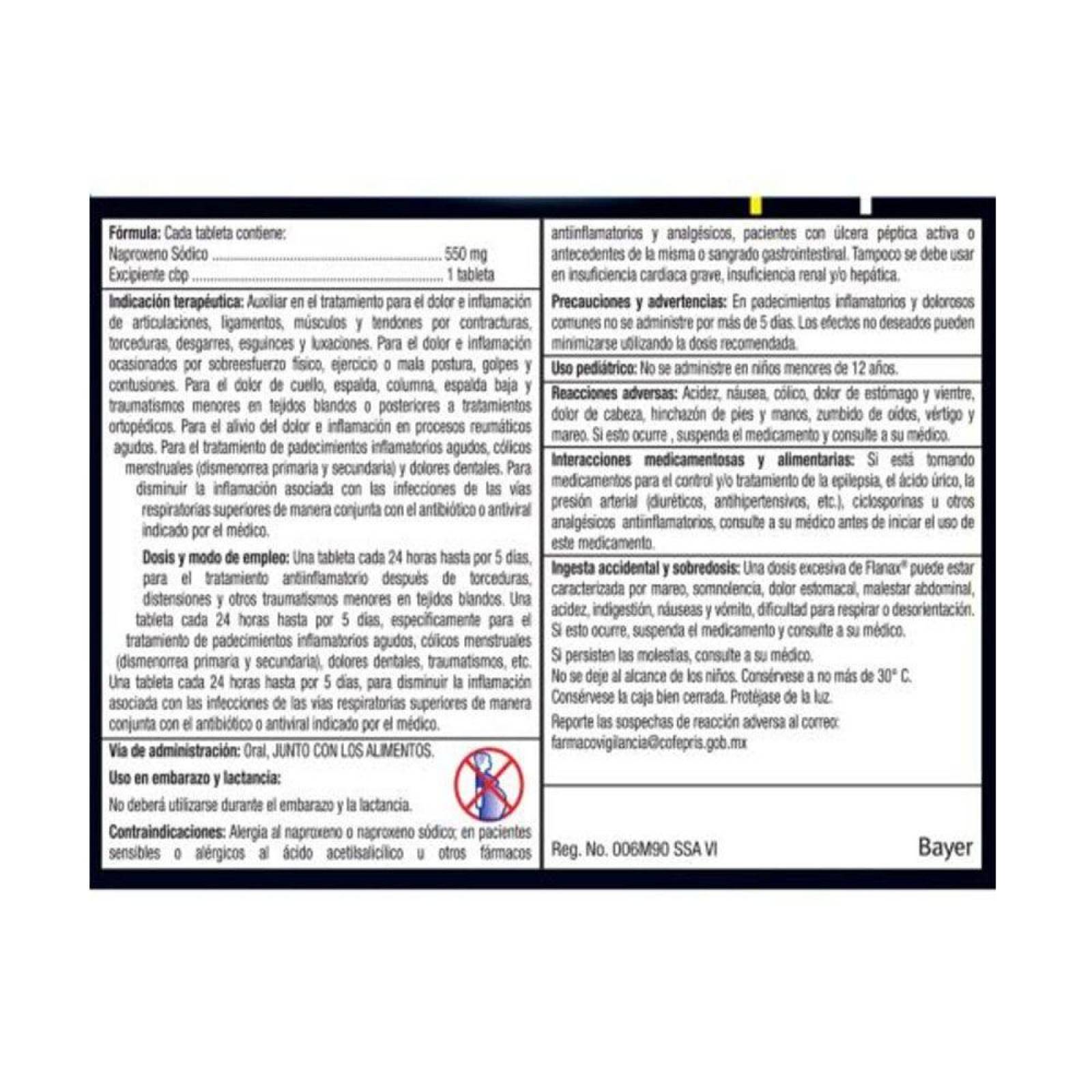 Flanax 550 mg Caja Con 6 Tabletas 