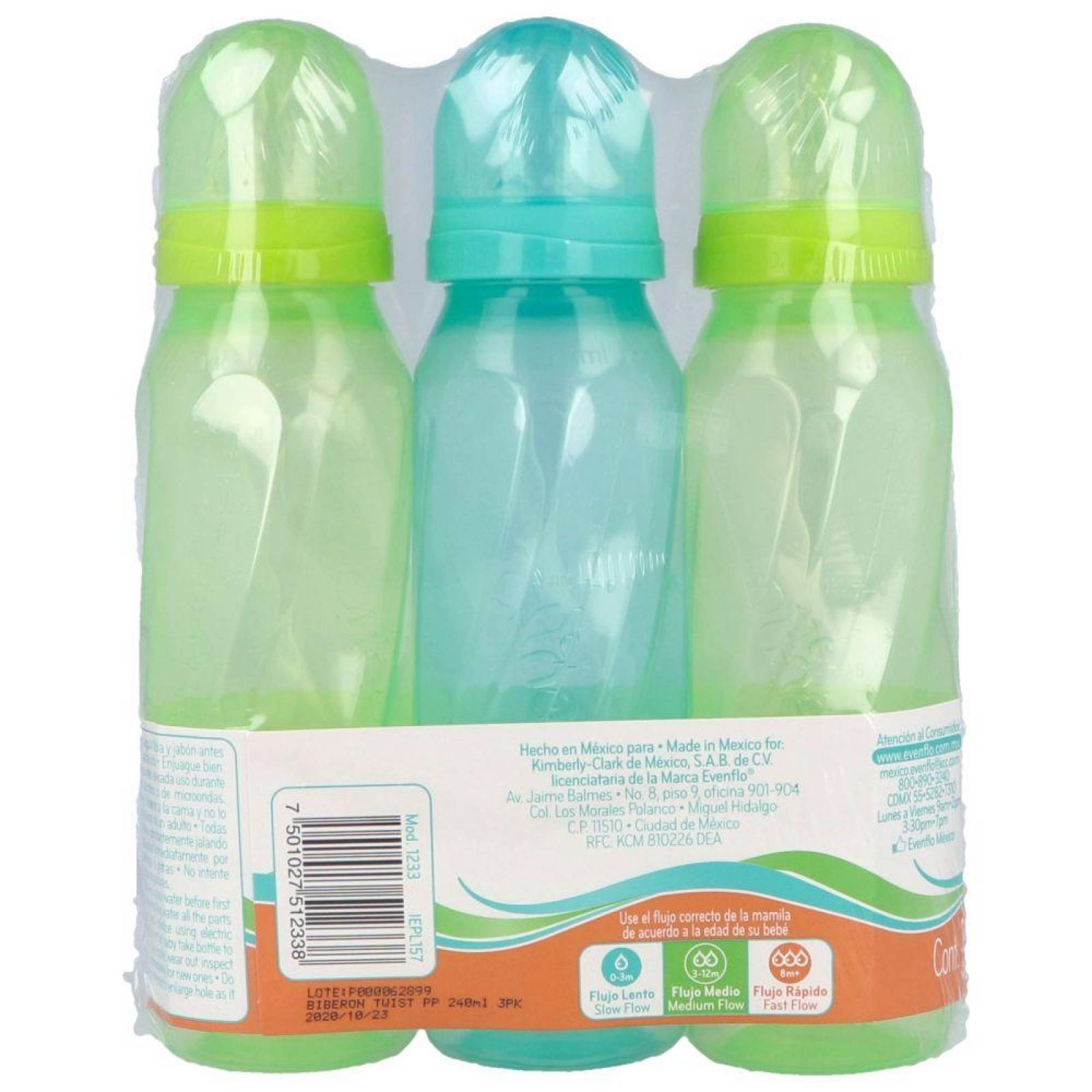 BIBERÓN EVENFLO CLASSIC 3 BIBERONES CON 240 ML 