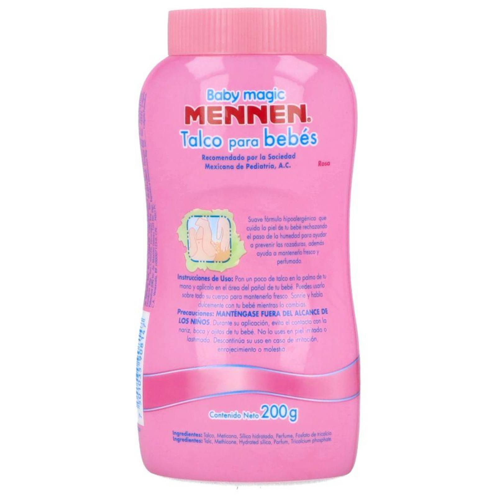 Mennen Baby Mennen Talco Para Bebés Rosa Frasco Con 200 g 