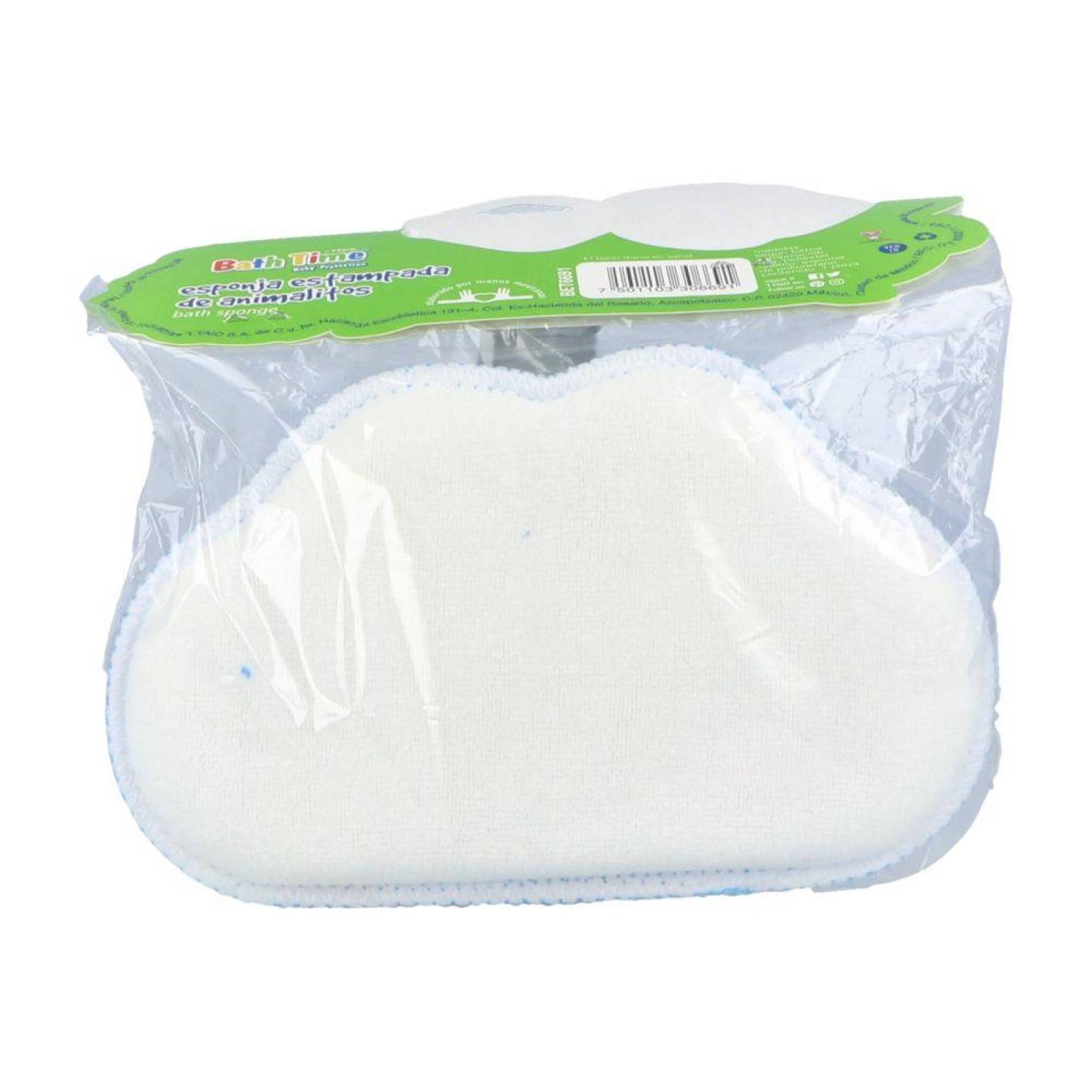 Bath Time Esponja Estampada De Animalitos Bolsa Con 1 Pieza 