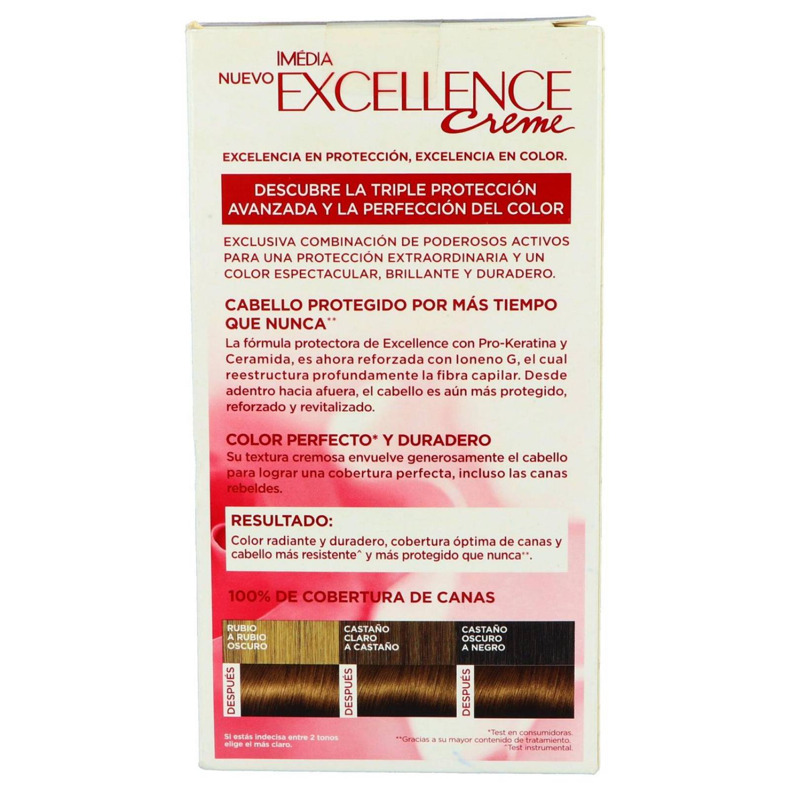 Tinte Para Cabello Loreal Paris Imédia Excellence Caja Con 7 Piezas Color Castaño Claro Dorado 5.3 