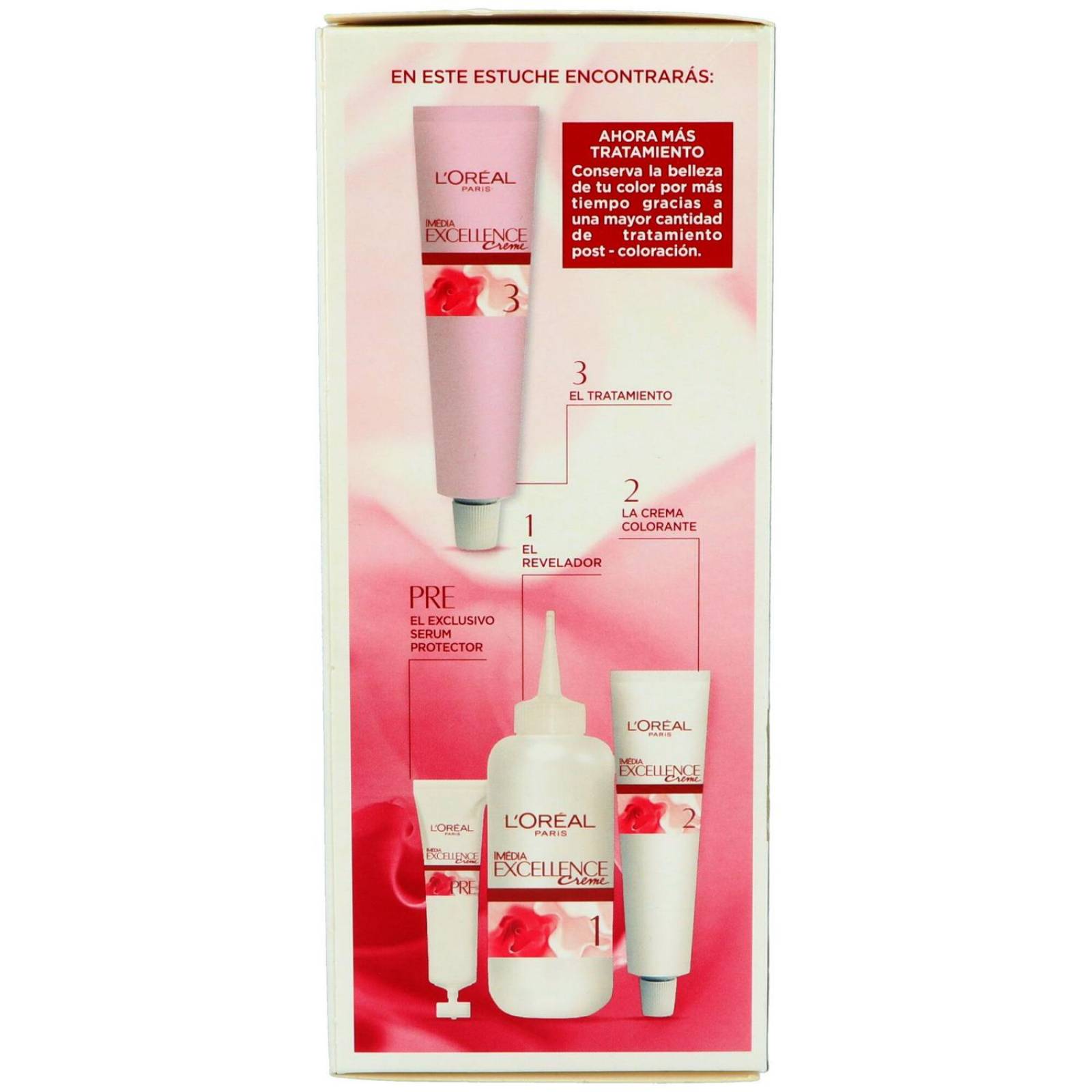 Tinte Para Cabello Loreal Paris Imédia Excellence Caja Con 7 Piezas Color Castaño Claro Dorado 5.3 