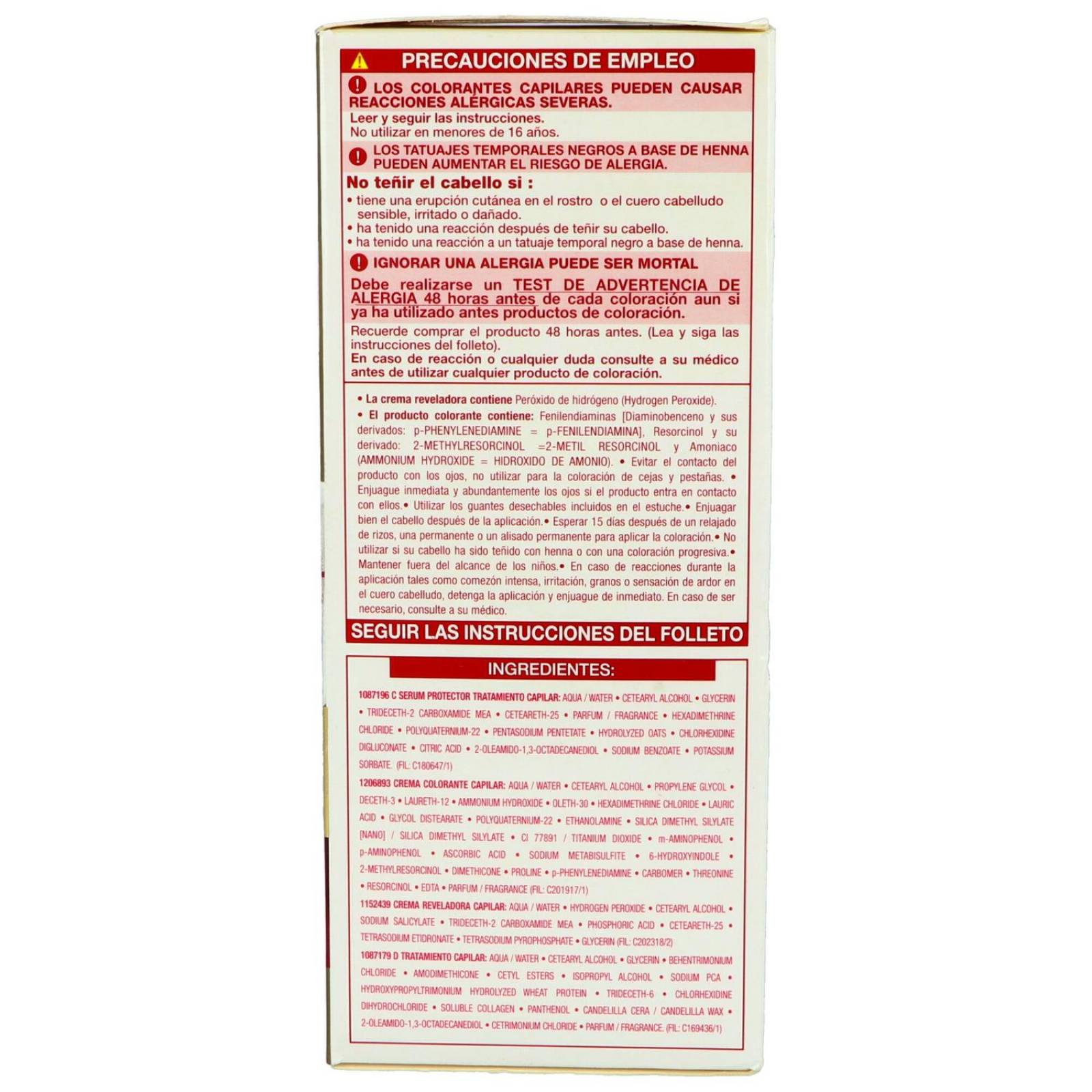 Tinte Para Cabello Loreal Paris Imédia Excellence Caja Con 7 Piezas Color Castaño Claro Dorado 5.3 