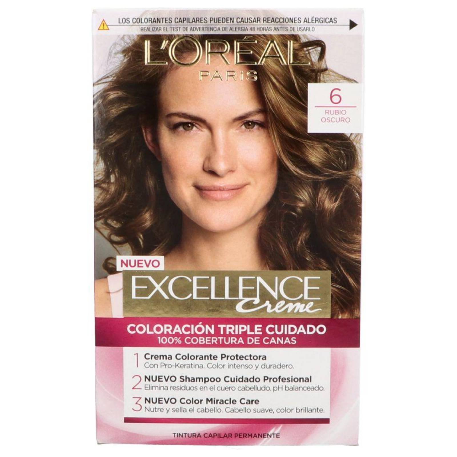 Loréal Excellence Creme Tintura Caja con 3 Piezas - Rubio Oscuro 