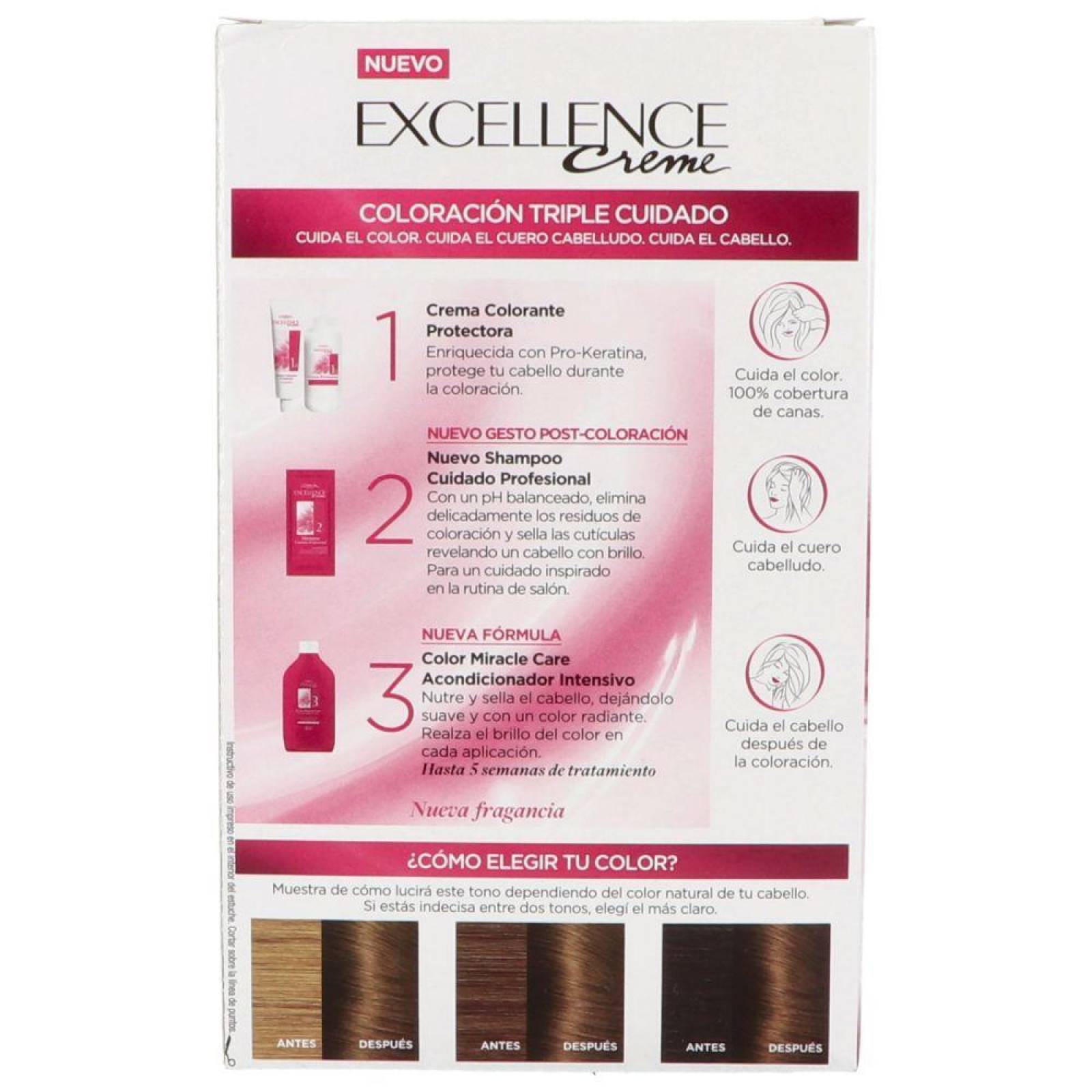 Loréal Excellence Creme Tintura Caja con 3 Piezas - Rubio Oscuro 