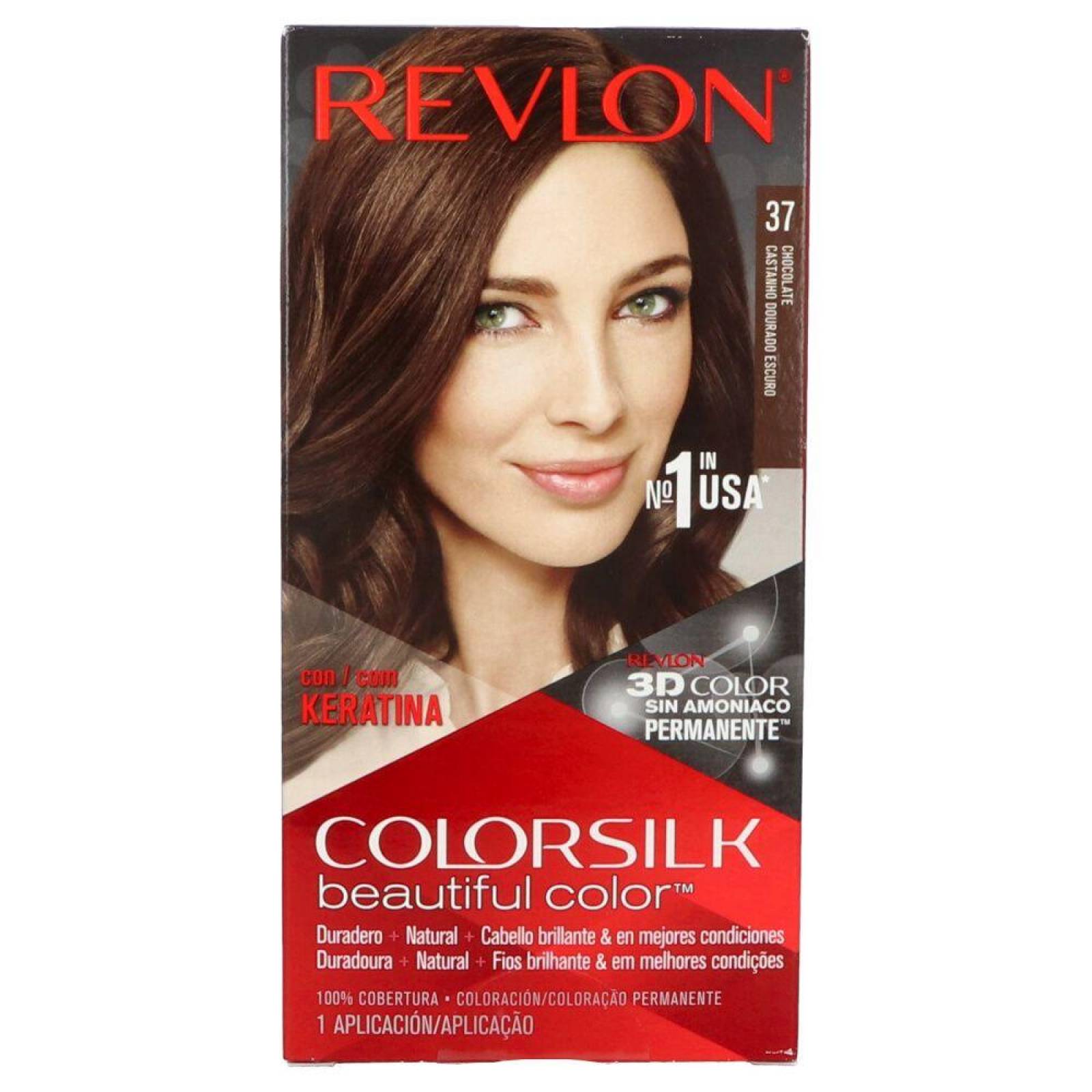 Revlon Colorsilk Tinte Chocolate 37 Caja Con Frasco Con 130 mL 