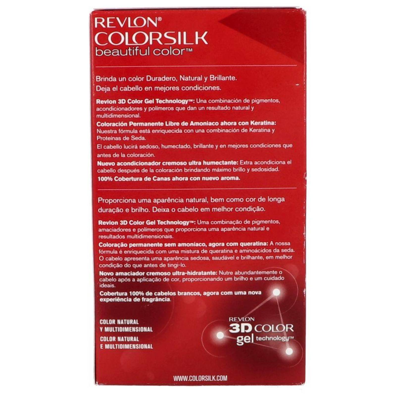 Revlon Colorsilk Tinte Permanente 30 Castaño Oscuro Caja Con 1 Aplicación 
