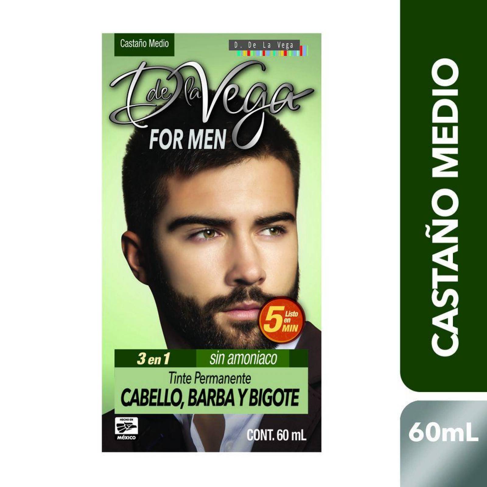 Tinte En Crema De la Vega Para Hombre Castaño Medio Caja Con 5 Piezas 