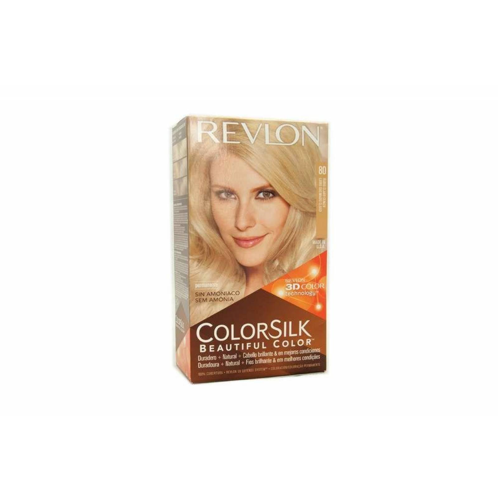 Revlon Colorsilk Tinte Permanente 80 Rubio Claro Cenizo Caja Con 1 Aplicación 