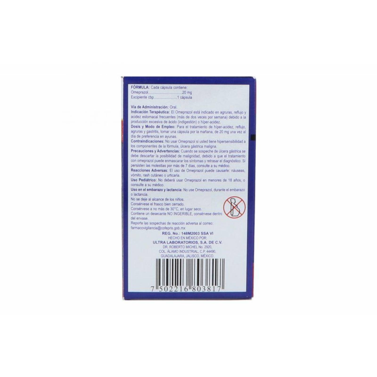 Omeprazol 20 mg Caja Con 20 Cápsulas 