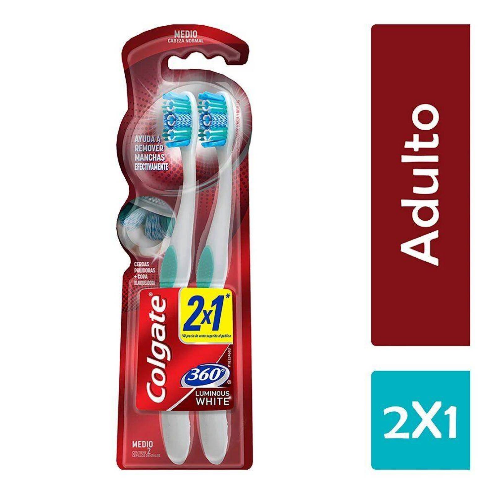 Cepillo Dental Medio Colgate Luminous White 360 Adulto 