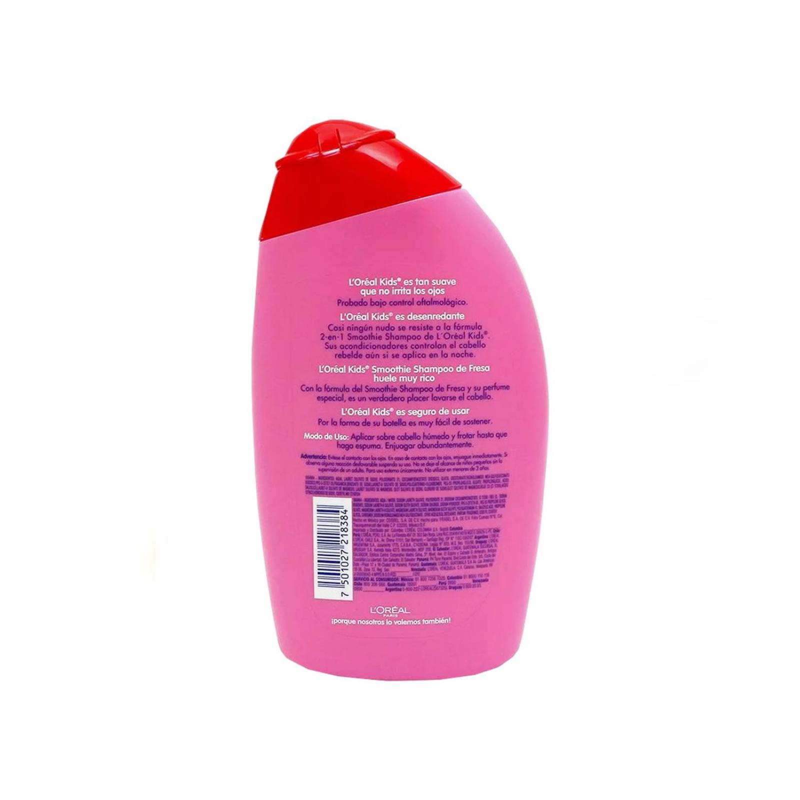 Shampoo Loreal Kids Smoothie De Fresa Cremosa 2 En 1 Frasco Con 265 mL 