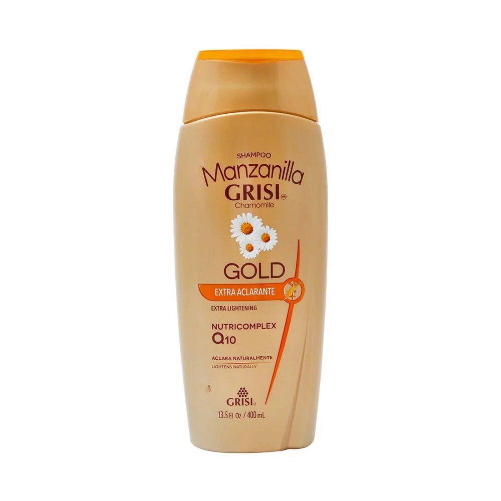 Shampoo Grisi Manzanilla Gold Q10 Extra Aclarante Frasco Con 400 mL 
