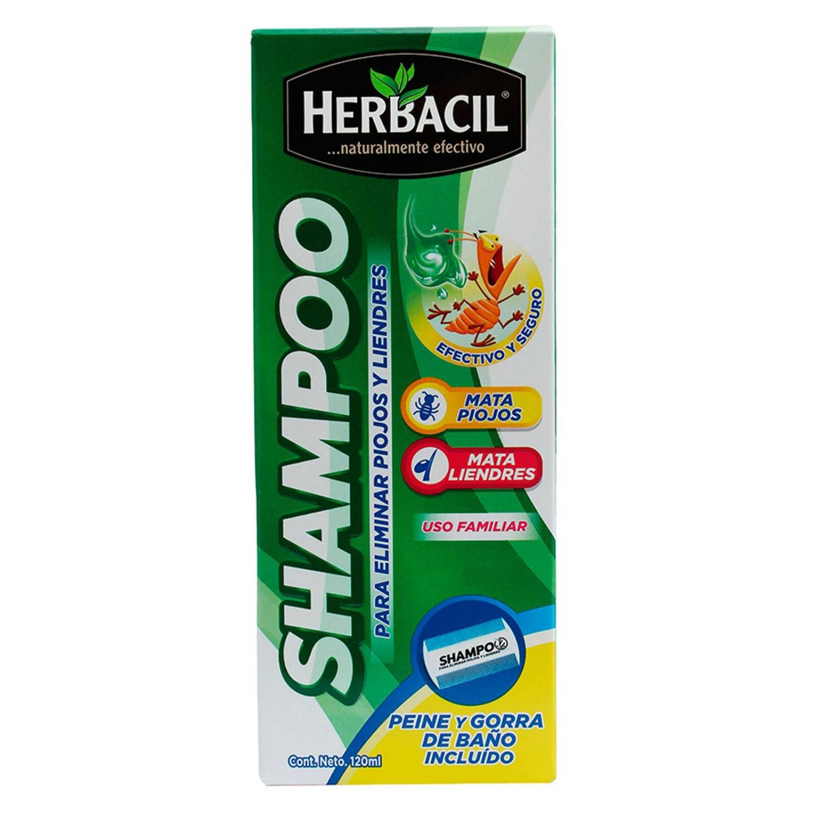 Shampoo Herbacil Piojos-Liendres Frasco De 120 mL 
