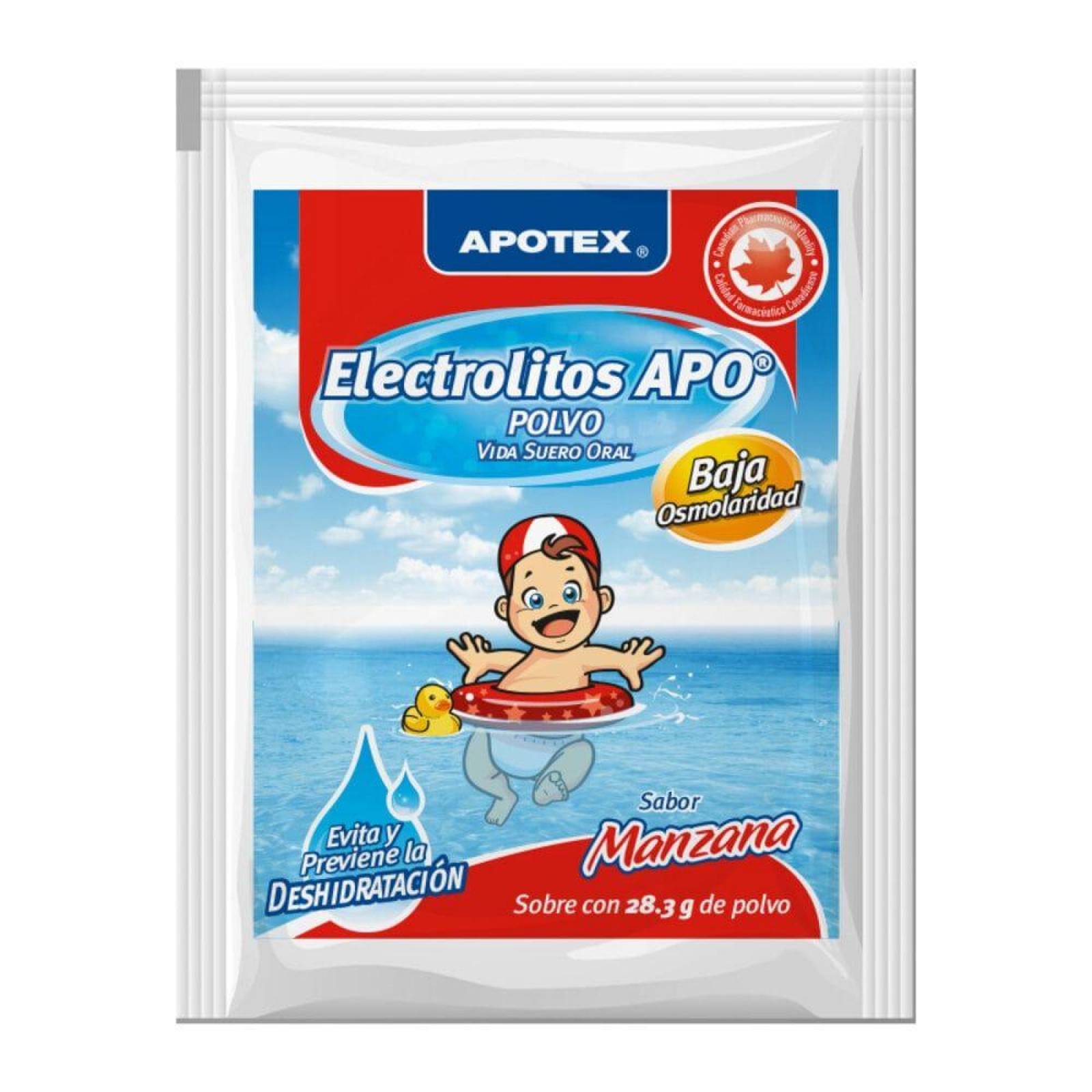 Electrolitos Apo Baja Osmolaridad Caja Con 4 Sobres De 20.7 g Sabor Manzana 