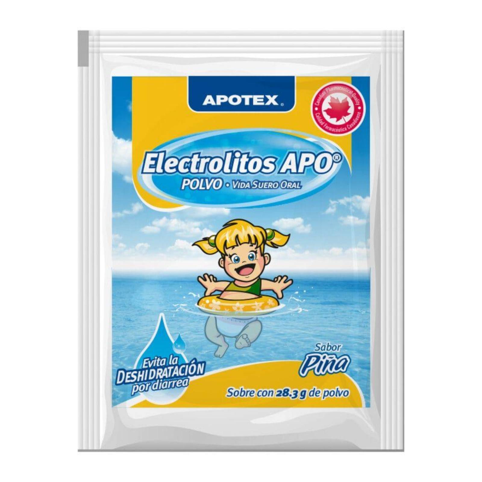 Electrolitos Apo Caja Con 4 Sobres De 28.3 g Sabor Piña 