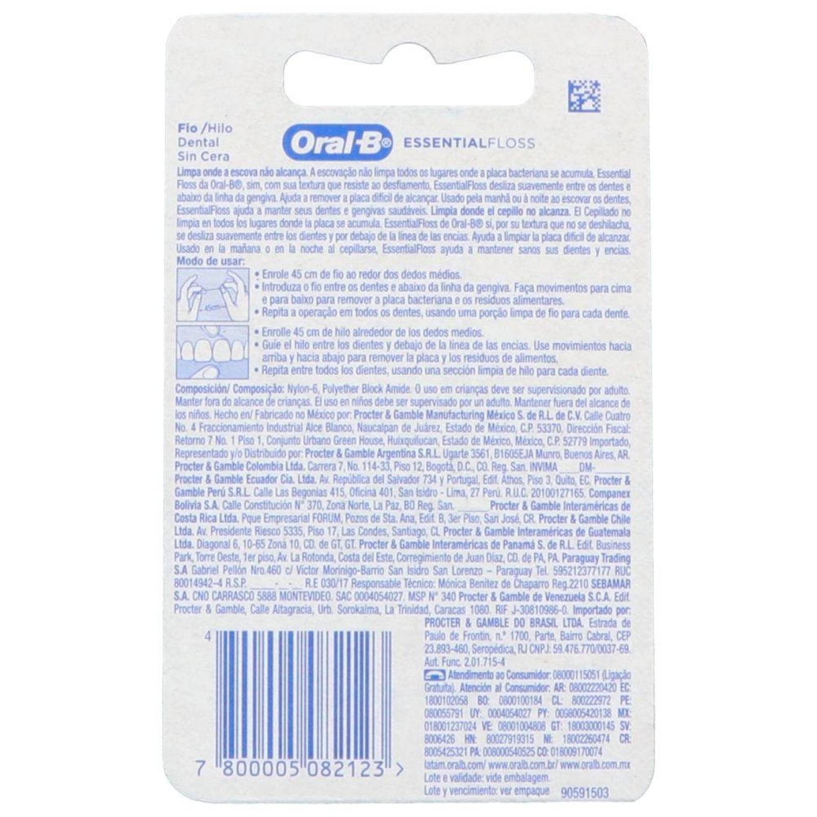 Hilo Dental Oral- B Sin Cera Caja Con 25 Metros 