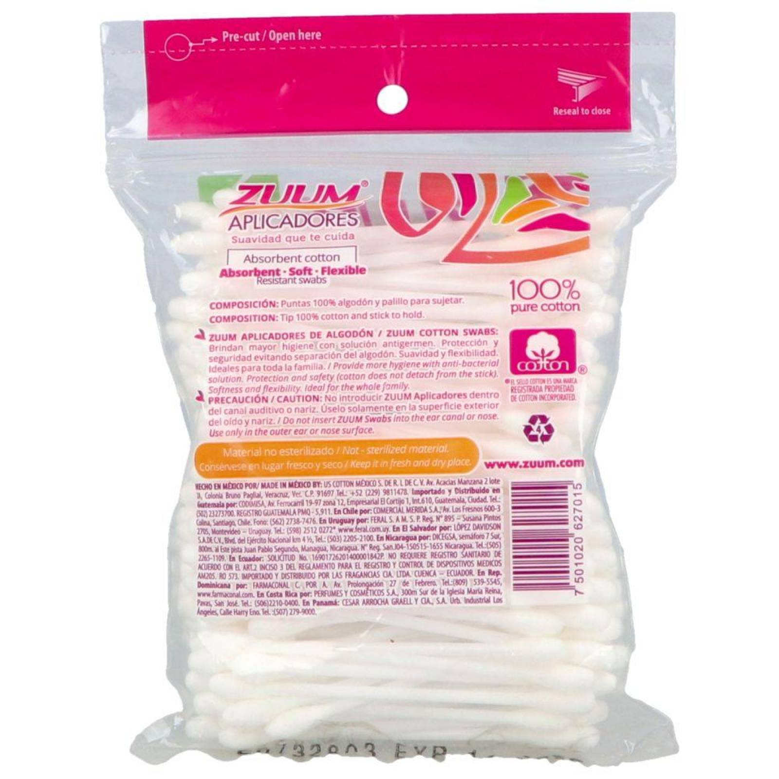 ZUUM APLICADORES EMPAQUE CON 150 PIEZAS 