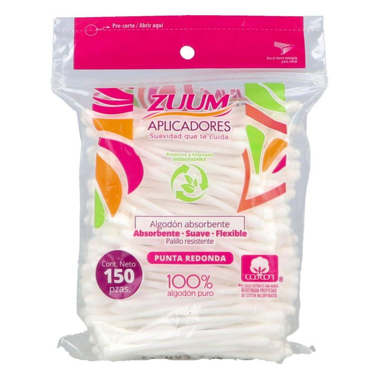 ZUUM APLICADORES EMPAQUE CON 150 PIEZAS 