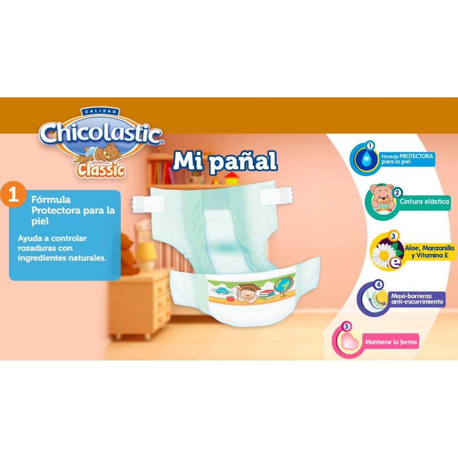 Chicolastic Classic Bolsa Con 3 Pañales Talla 4 Grande 