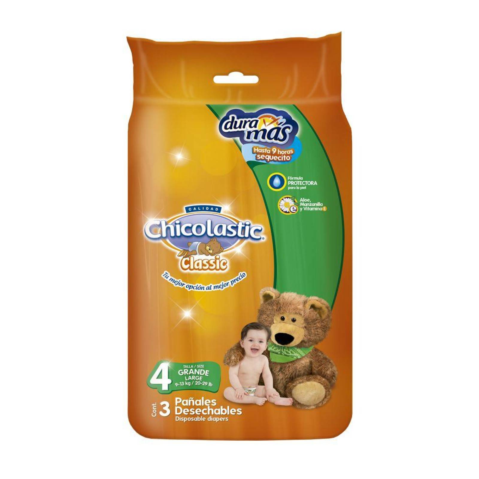 Chicolastic Classic Bolsa Con 3 Pañales Talla 4 Grande 